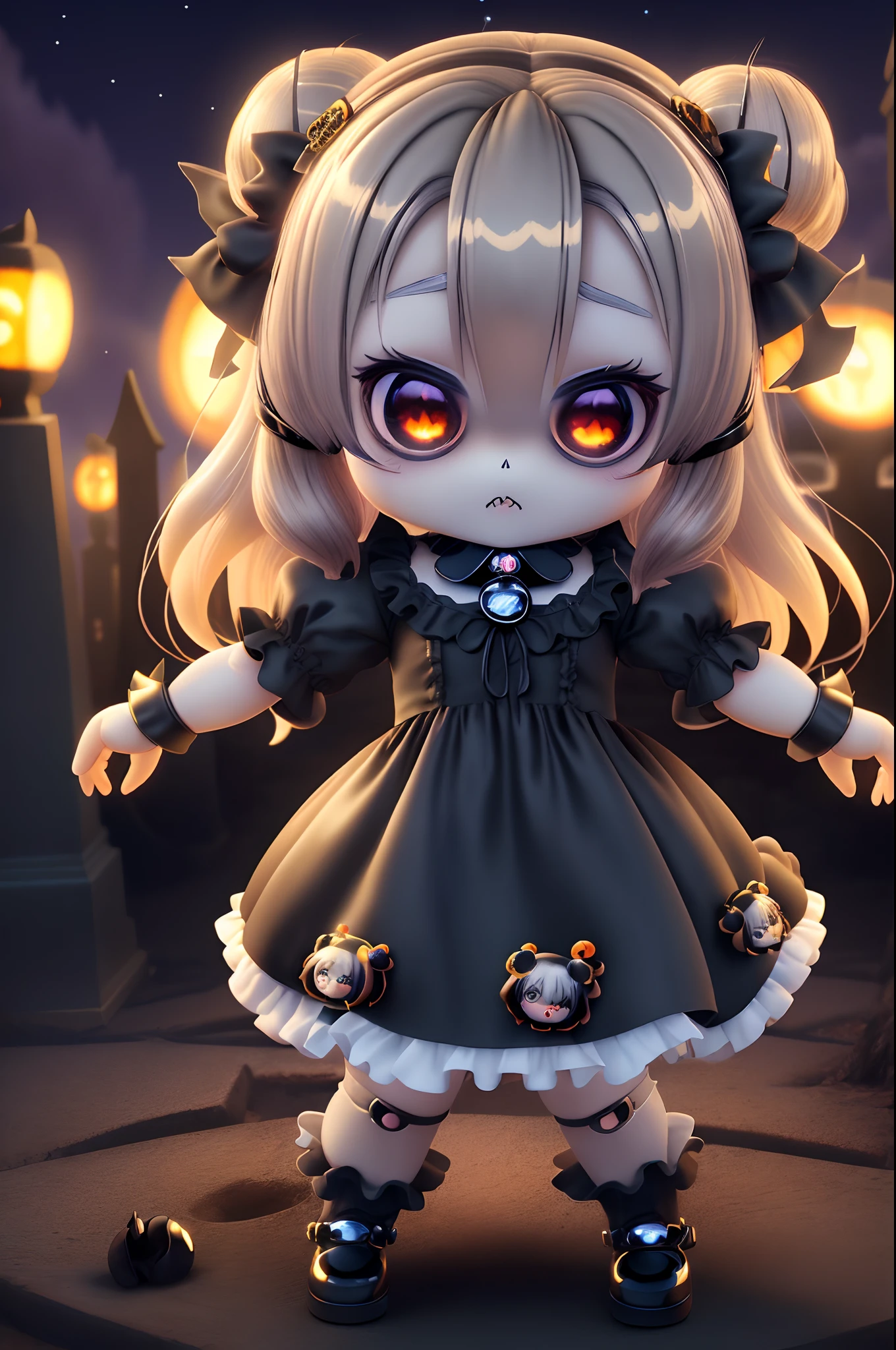 SeaArt Bot
Txt2Img
09:04:17
Cute Baby Chibi Anime,(((Chibi 3D))) (8k wallpapers with highly detailed CG units, masutepiece, Best Quality, Ultra-detailed), (The best lighting, Best Shadow), (Perfect and symmetrical surface (((Gothloli Zombies, ))), With eyes that reflect the beauty of the world), Attractive, floating, High resolution, Dynamic Angle, Dynamic Pose, Cemetery background at night, Spooky and eerie night.、hair bell(Chibi:1.5) Halloween　yellow dress