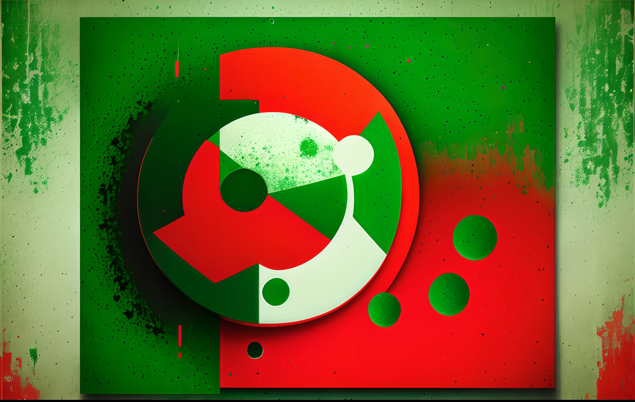 Green white and red circles