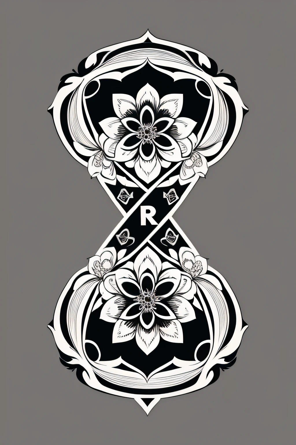 flower, logo,style:Rock Punk, vector, line art, design, inspired, straight, symmetry