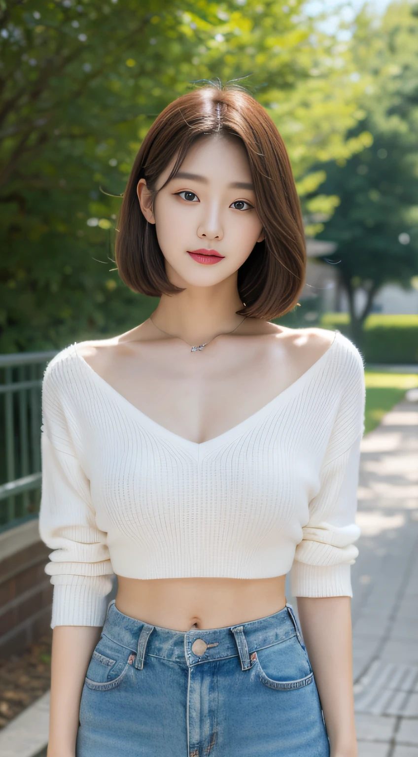 ((Top Quality, 8K, masterpiece: 1.3)), 1woman, 20yo, Korean female idols: 1.5, Slender abs beauty: 1.3, (Hairstyle casual, large full breasts: 1.1), S-line body, Ultra-fine face, A detailed eye, Double eyelidd, Location Random: 1:2