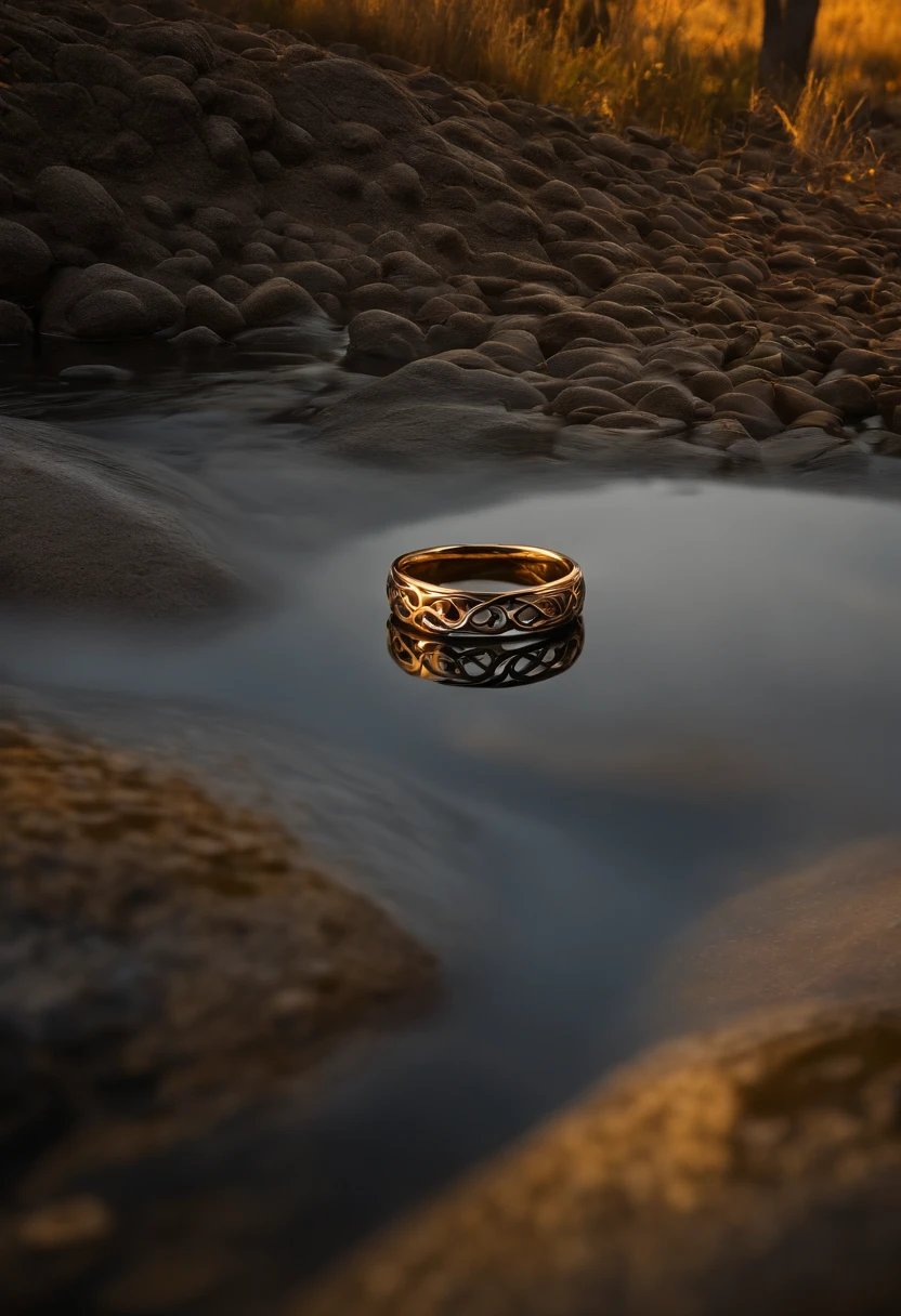 Metal rings),hyper photorealism,Alexander Calder(r,macro shot,reflective lens,spotlight,lord of the ring,Reflection,Openwork engraving,Luxury photography,Wear it on your hand,