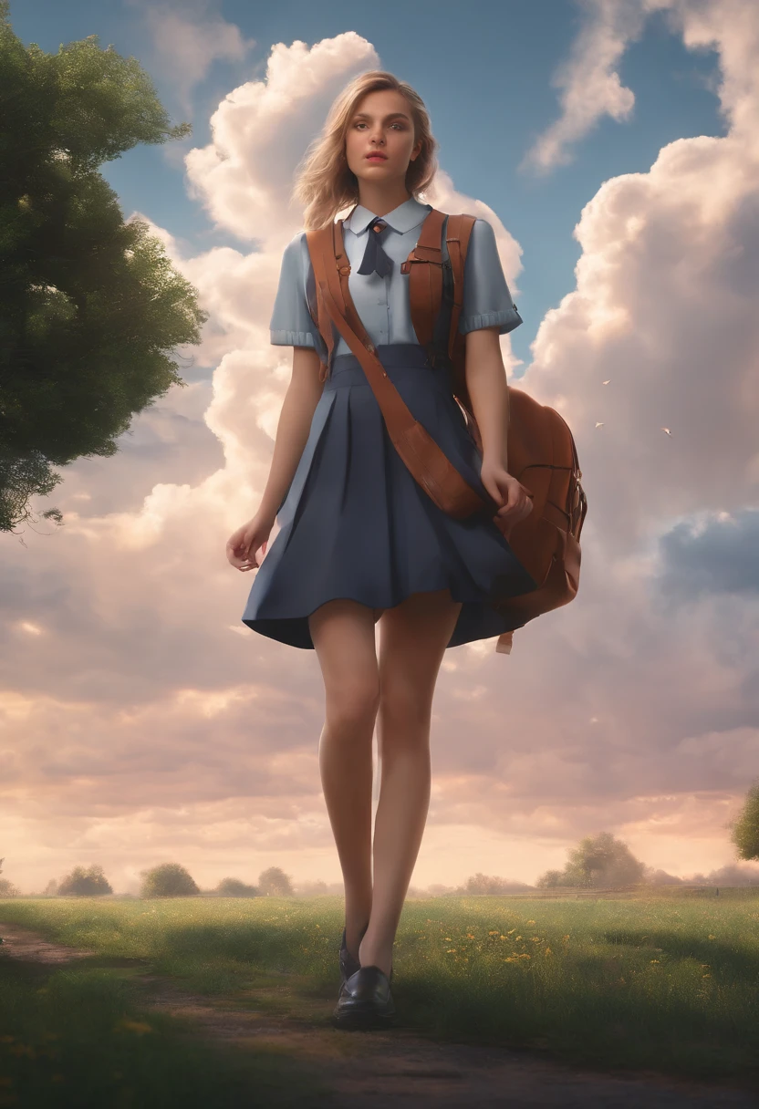 Atmospheric elements，​​clouds，girls，quadratic element，Slightly fat，3d