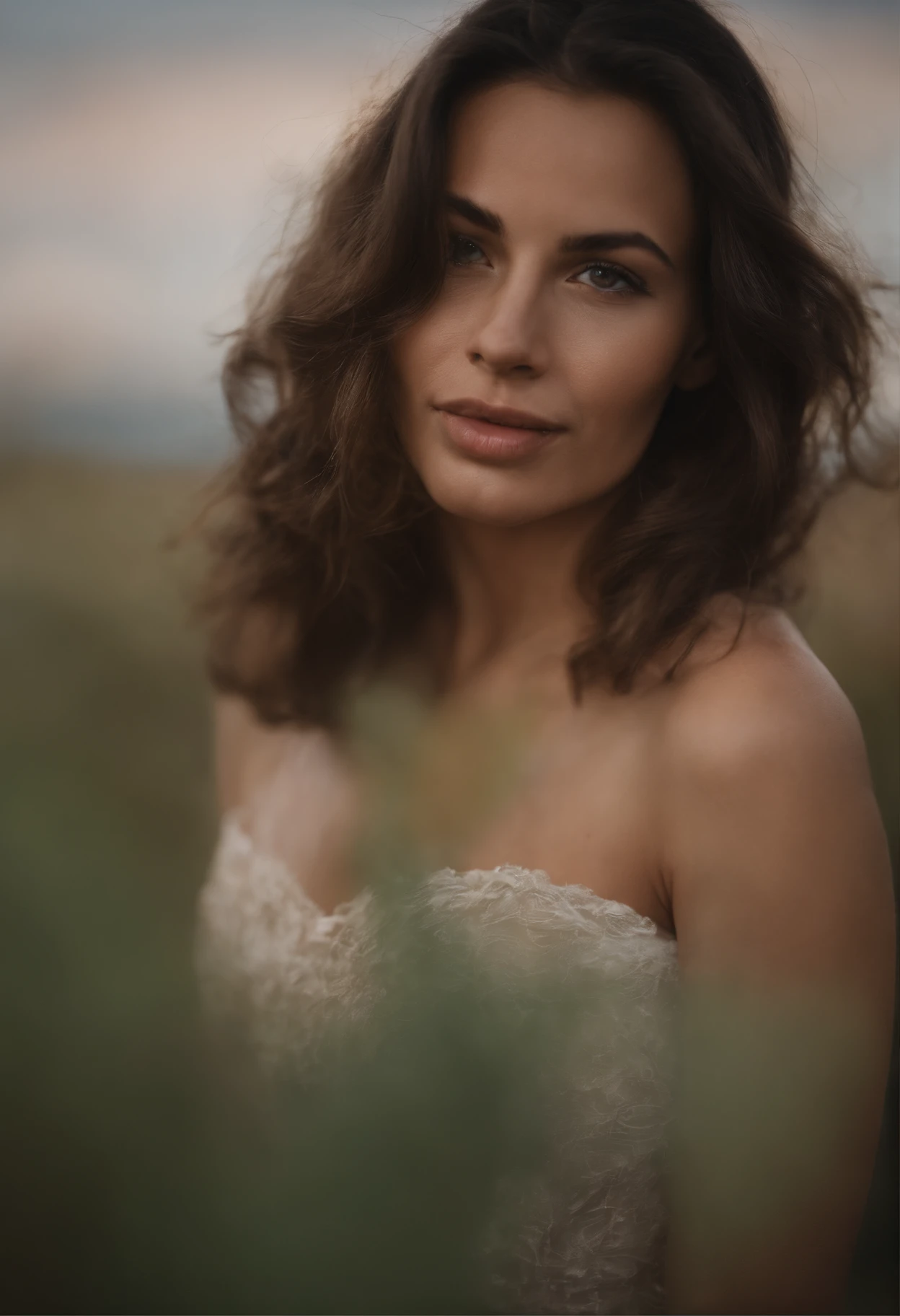Photo d'une belle fille sexy au gros seins de 25 ans, cheveux pastel, taches de rousseur sexy, beau, gros plan, jeune, DSLR, 8k, 4K, Ultra-realistic, Realstic, peau naturelle, textured skin
