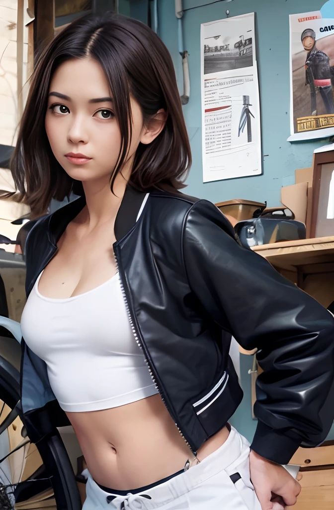 Old garage、motor cycle、Tools、marle、The dim、poster for