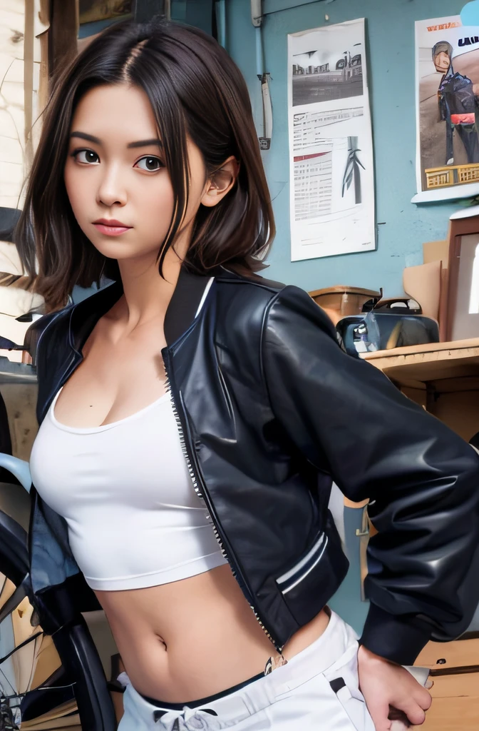 Old garage、motor cycle、Tools、marle、The dim、poster for