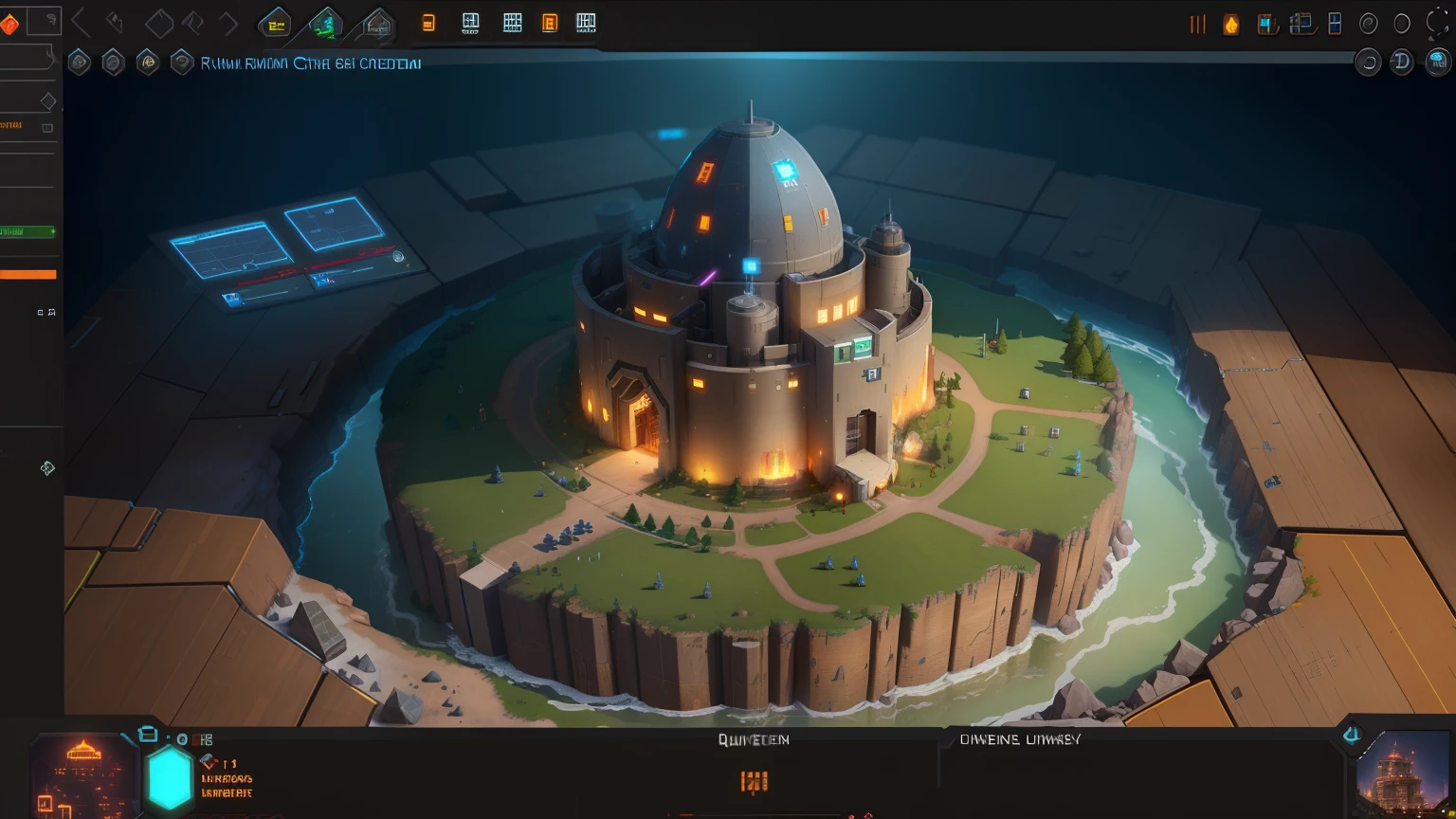 a close up of a computer screen with a map of a building, roguelike style, roguelike, style of the game rimworld, mining outpost, top down extraterrestial view, gameplay screenshot with ui, dark sci - fi game map, a screenshot of a rusty, inside a rpg game, caves of qud