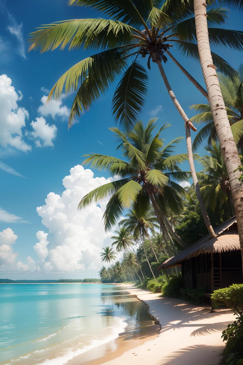 scenery, coconut tress, backwaters, sky,light