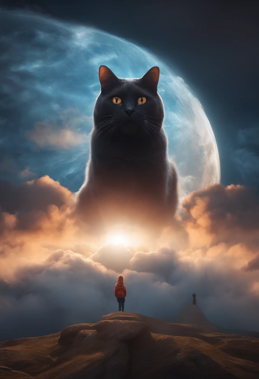 (Atmospheric elements,clouds,catss,quadratic element,Slightly fat,3d)The mascot