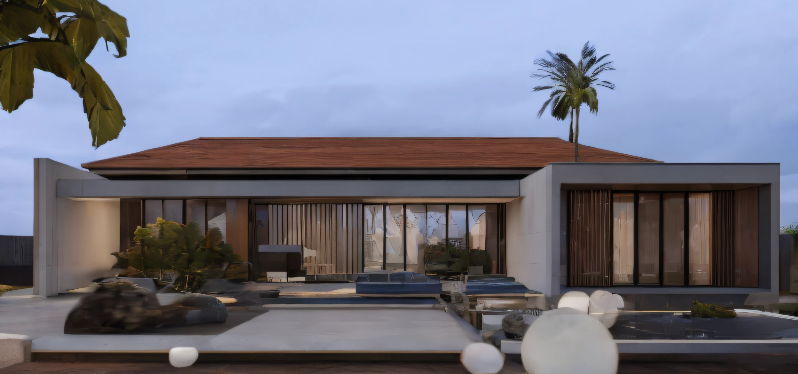 (best quality,4k,8k,highres,masterpiece:1.2),ultra-detailed,(realistic,photorealistic,photo-realistic:1.37),Level 4 house,tiled roof,Japanese style,((tropical garden)),grass,clear blue sky,portraits, landscape,HDR,UHD,studio lighting,ultra-fine painting,sharp focus,physically-based rendering,extreme detail description,professional,vivid colors,bokeh