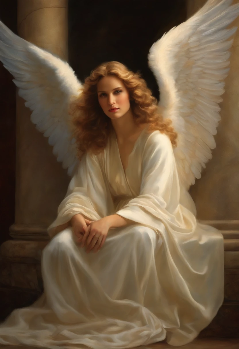 Guardian angel with majestic wings, Lovingly envelop someone in a heavenly robe