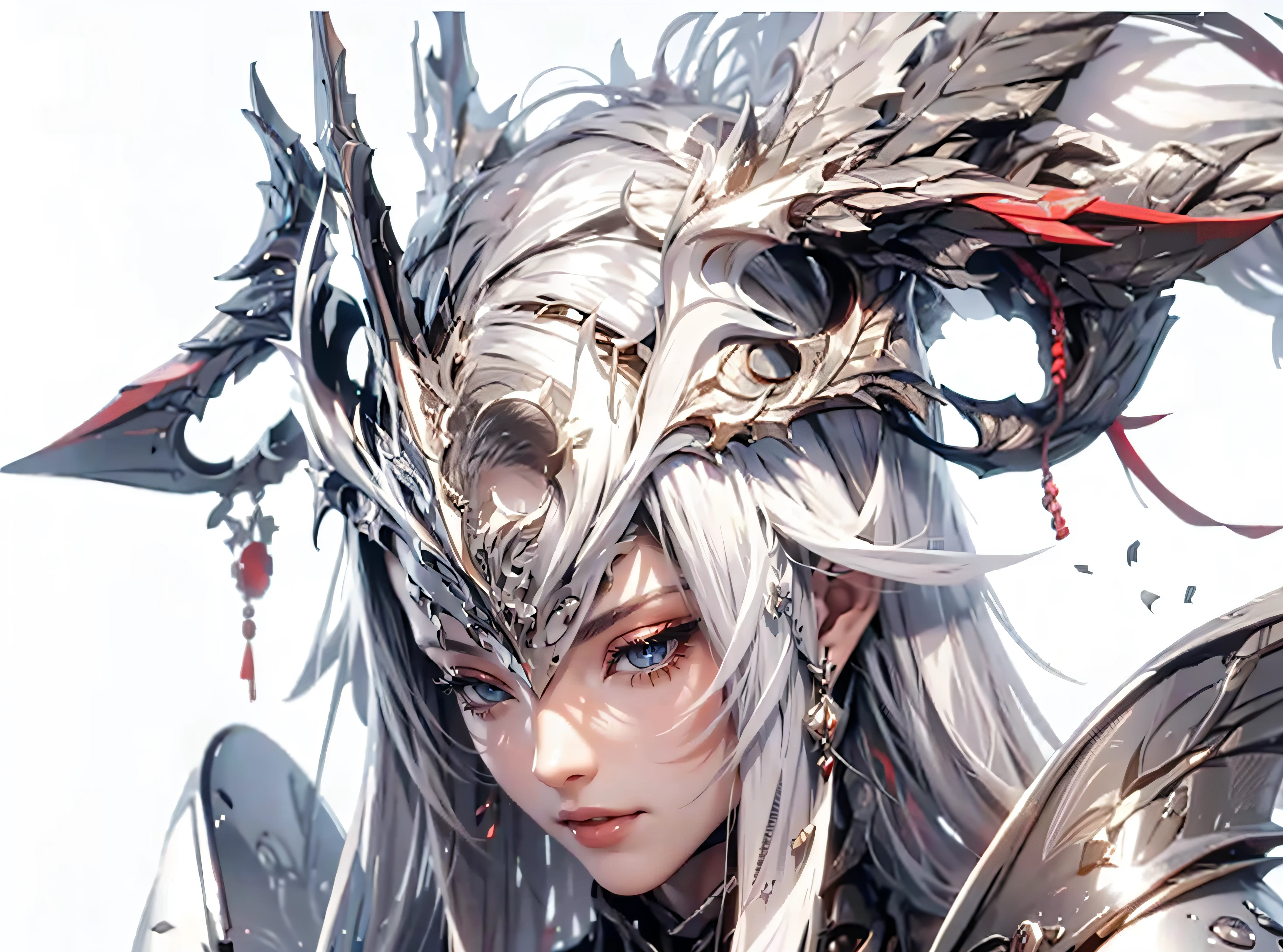 Dragoon armor,Perfect face,feathered headdress,Metal ornaments,Black underwear,Unreal 5