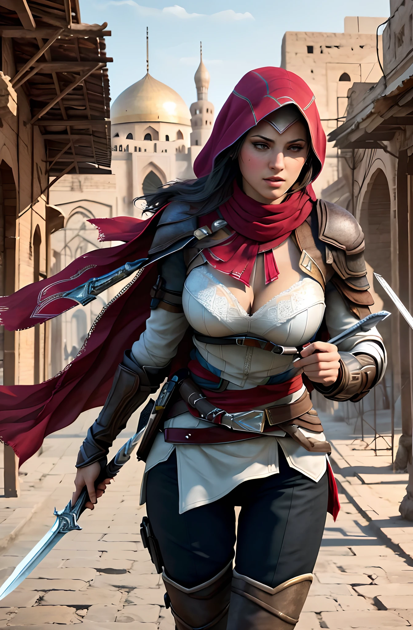 Very nsfw, extremely detailed Kassandra Assassin's Creed Universe sexy pose, revealing clothing, 