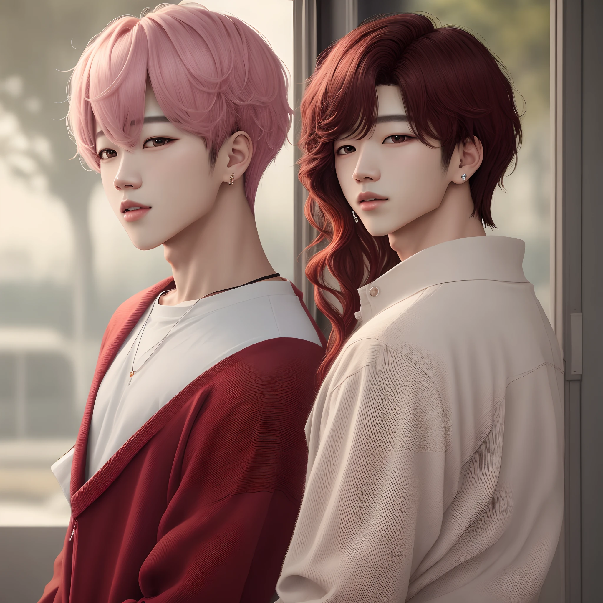 Jimin de cabelo vermelho