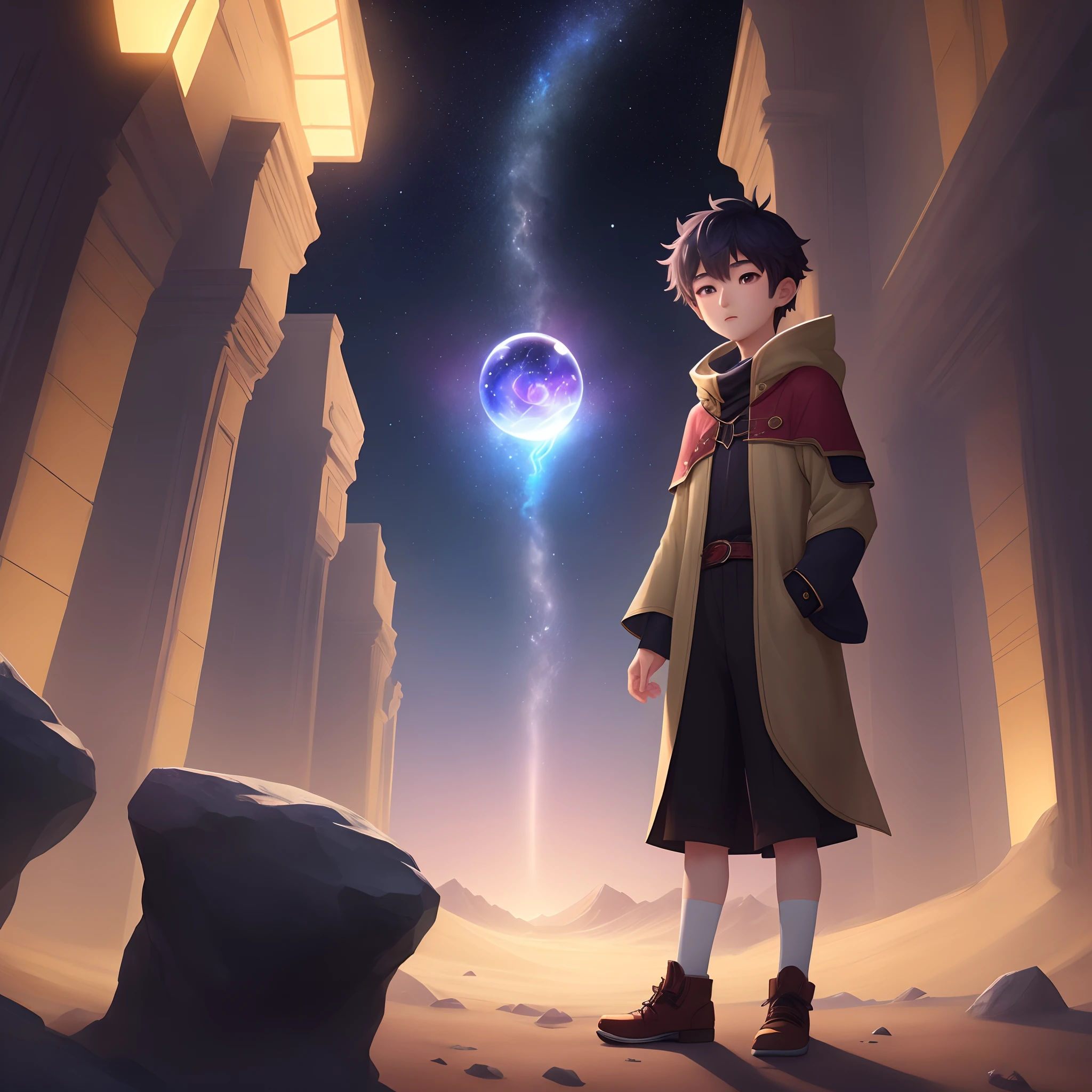 On a mysterious planet,There is a star gemstone shining with a multicolored light,Possess magical powers。The protagonist is a young adventurer,His name is Alan。He dreams of embarking on a journey through the stars,Look for this gemstone。