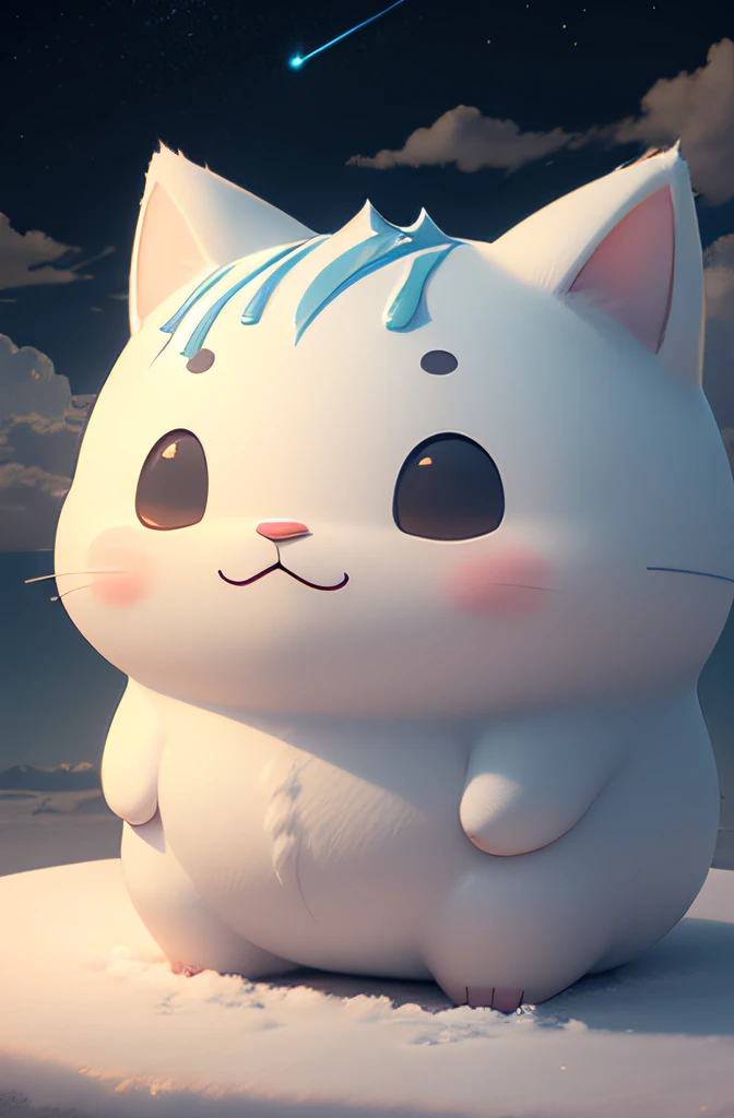 (Atmospheric elements,clouds,catss,quadratic element,Slightly fat,3d)The mascot,Similar to the kind that melts snow,Add Chinese elements