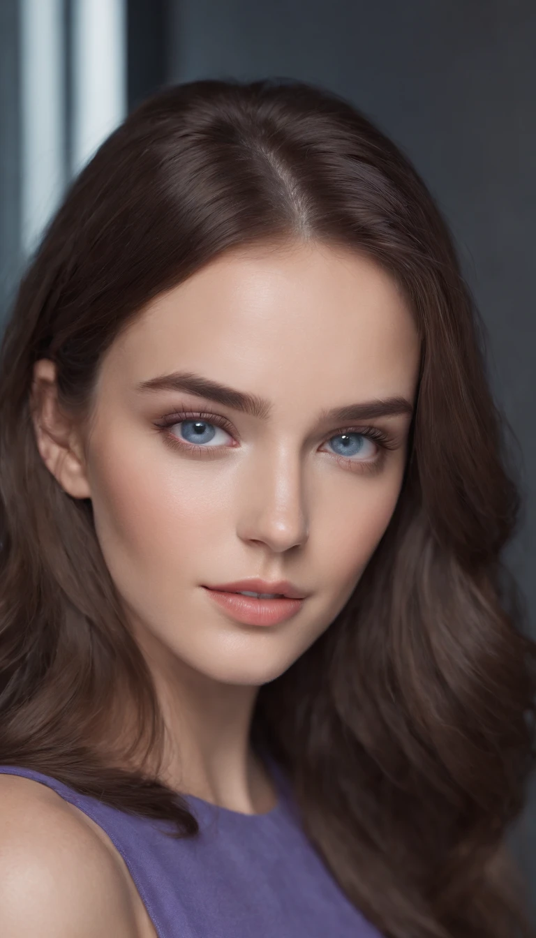 portrait, a European woman, highly detailed facial features, Captivating eyes, oval face