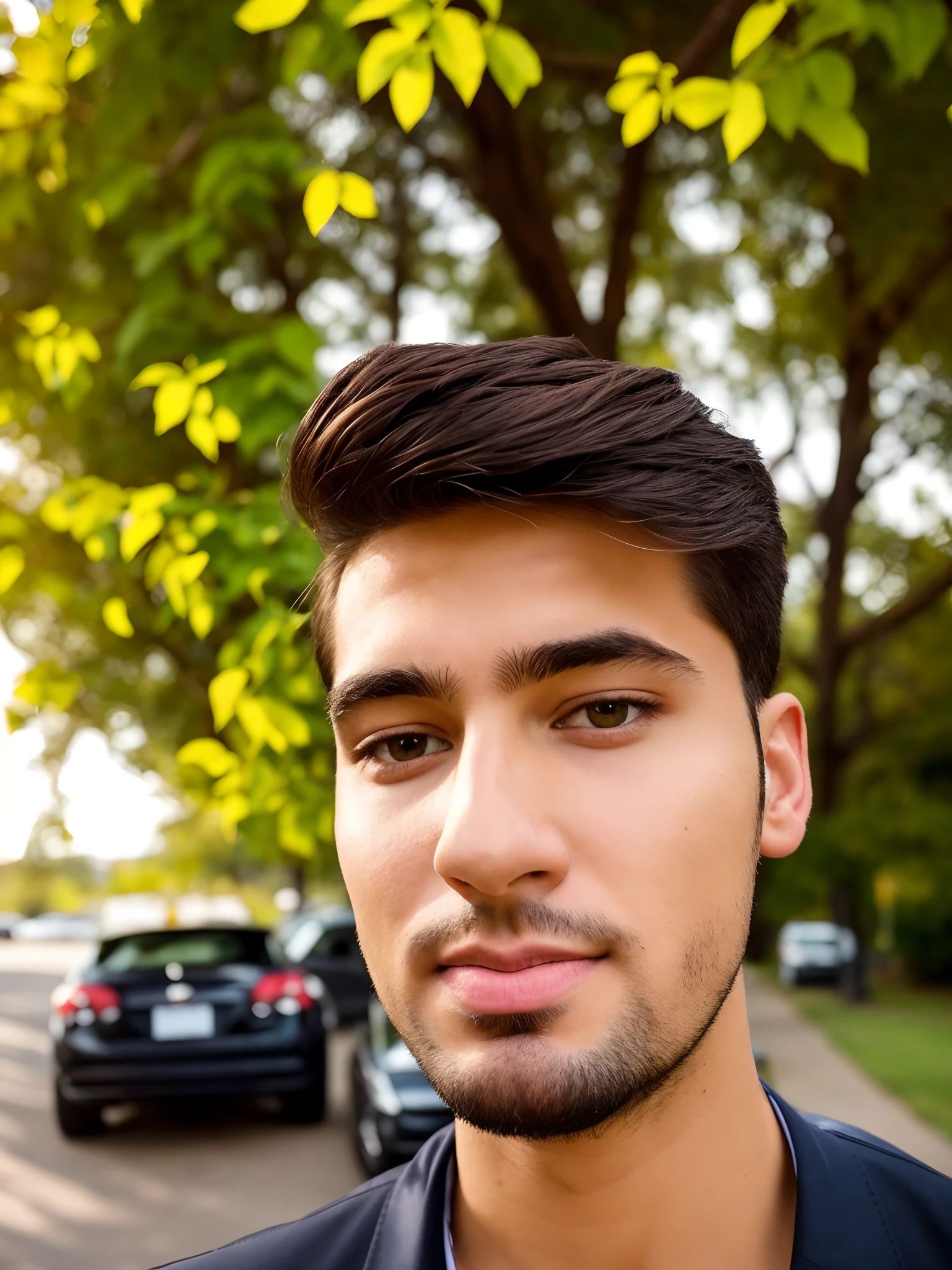 there is a man that is standing outside with a tie on, with accurate face, good looking face, face picture, without beard, front profile!!!!, harsh good looking face, very very very beautifull face, with kind face, around 1 9 years old, 8k selfie photograph, young cute face, attractive face, clean shaven face, handsome face