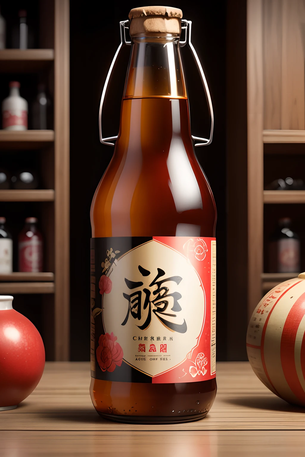 Design a Chinese cider bottle