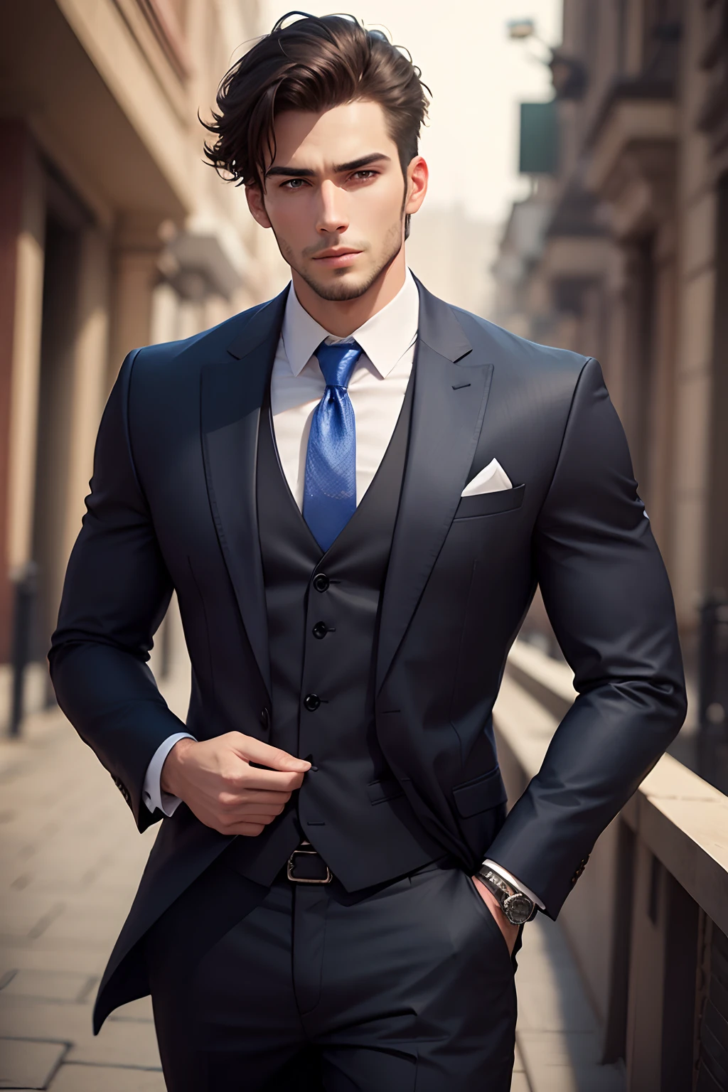 8K,8K resolution,2 Muscular Europeans, handsome man,charming eyes,dark skin,beautiful, smooth and shiny,Full muscles,Thick body hair, (wearing a stylish suit),big bag highlights,Excellent j8,emphasize,Driving a luxury convertible,The car is full of roses,Two men smiling happily,professional lighting,Professional photography,Realistic photos,realistic model,realistic art,Perfect hand details