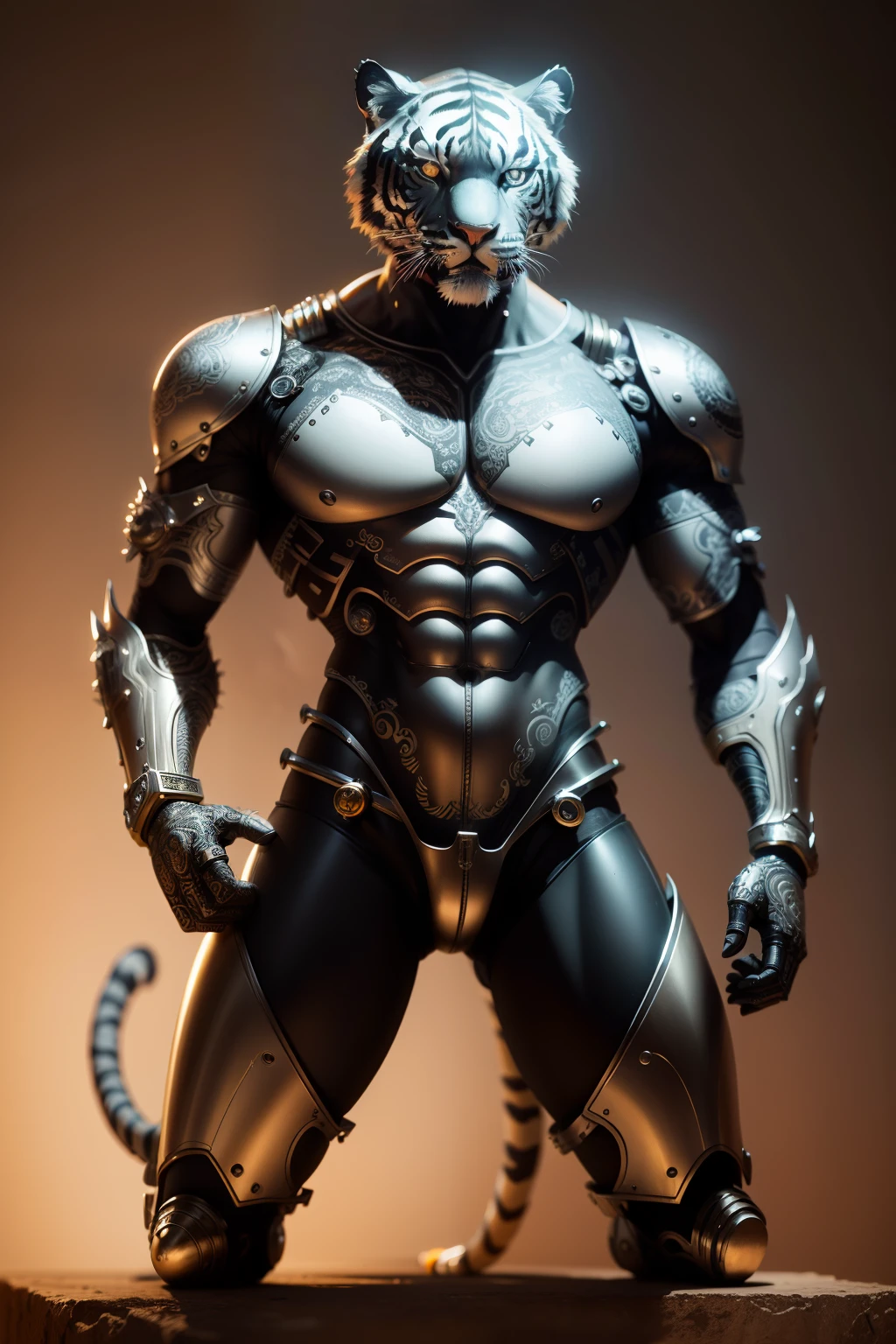 Cute tiger made of metal, (cyborg:1.1), ([tail|Wire Details]:1.3), (intricate detailed), hdr, (intricate detailed, hyperdetailed:1.2),