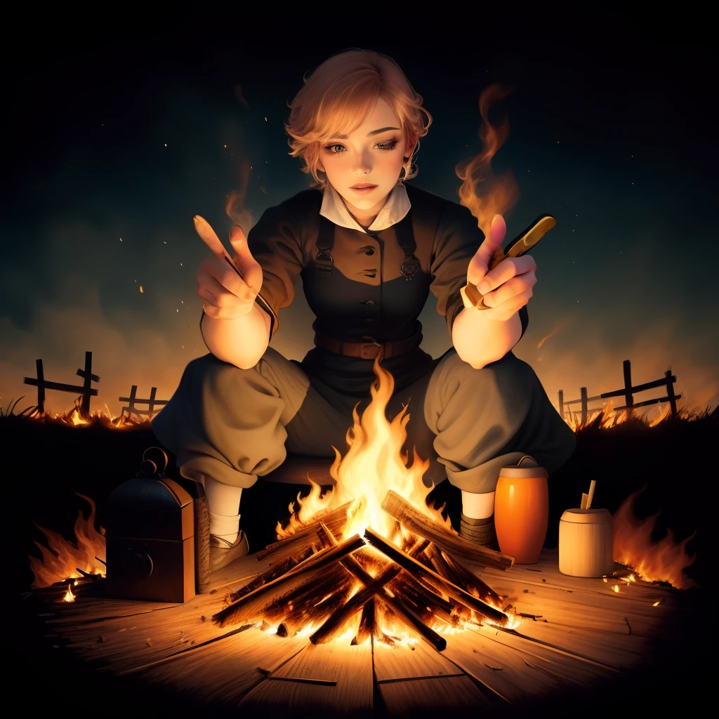 bonfire Gamine coloring page