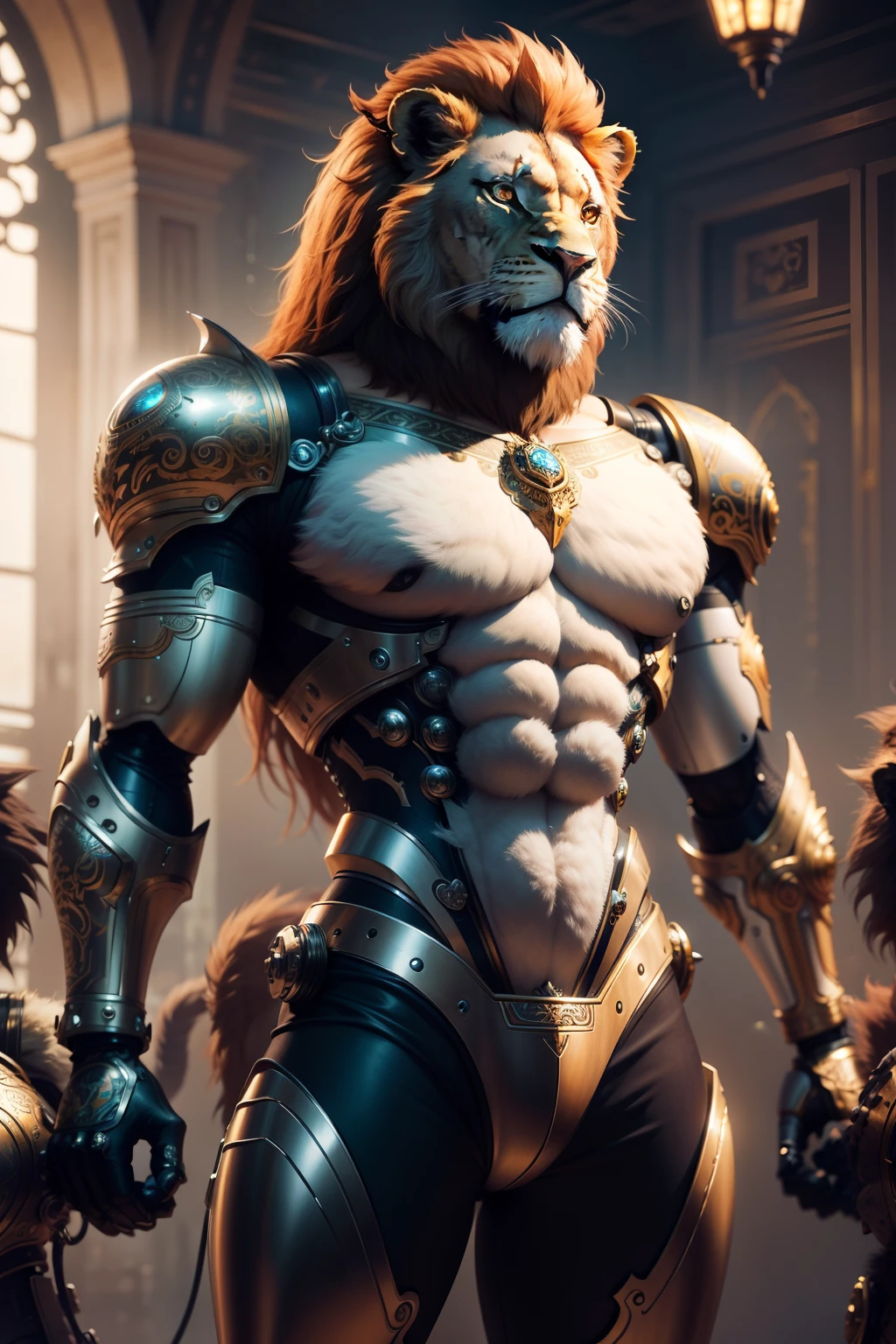 Cute lions made of metal, (Cyborg lion:1.1), ([tail|Wire Details]:1.3), (intricate detailed), HDR, (intricate detailed, hyperdetailed:1.2),