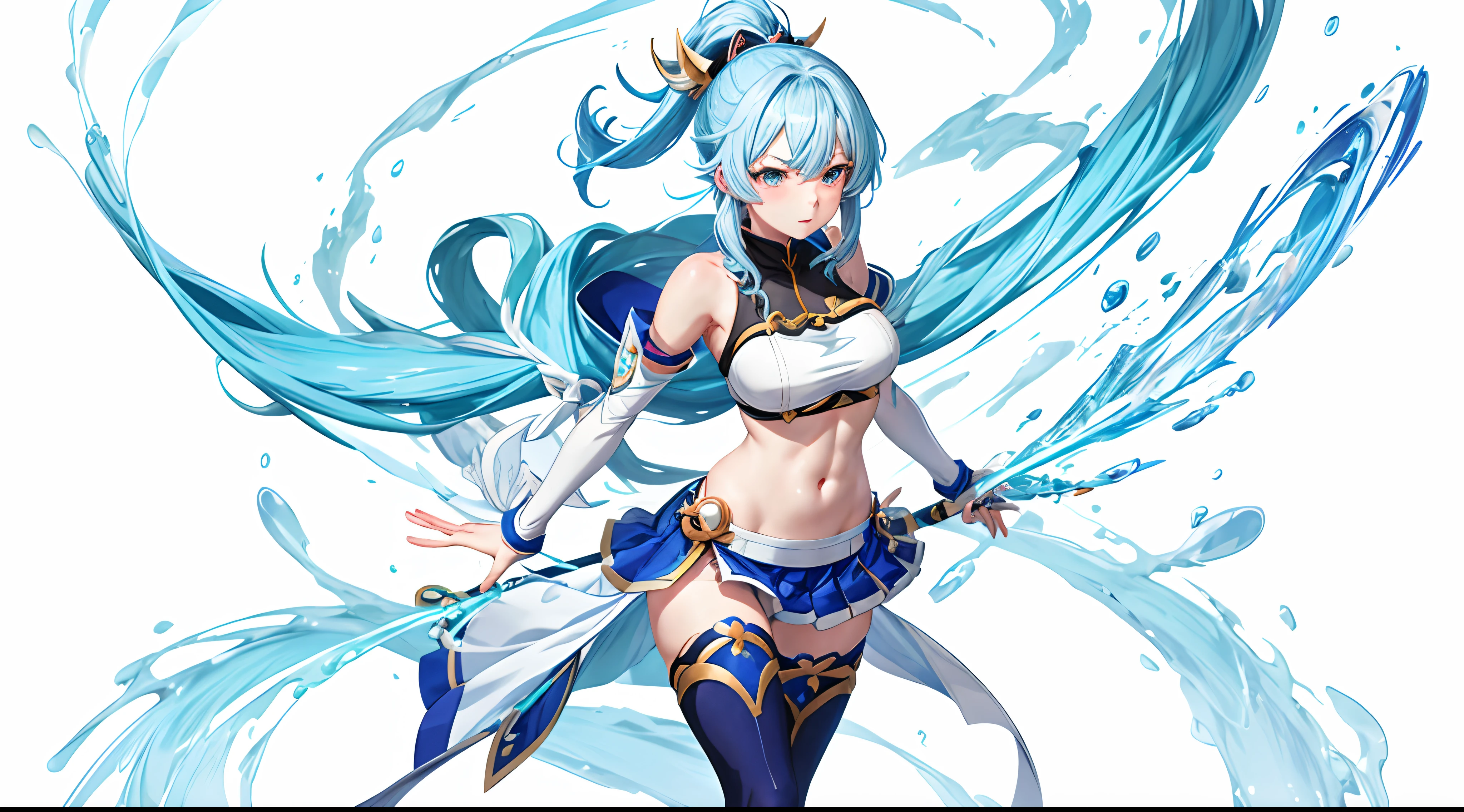 Anime girl with blue hair and white top holding blue ball, Keqing from Genshin Impact, Ayaka Genshin impact, Genshin, aqua from konosuba, Genshin impact's character, zhongli from genshin impact, ayaka game genshin impact, Genshin Impact, Kushatt Krenz Key Art Women