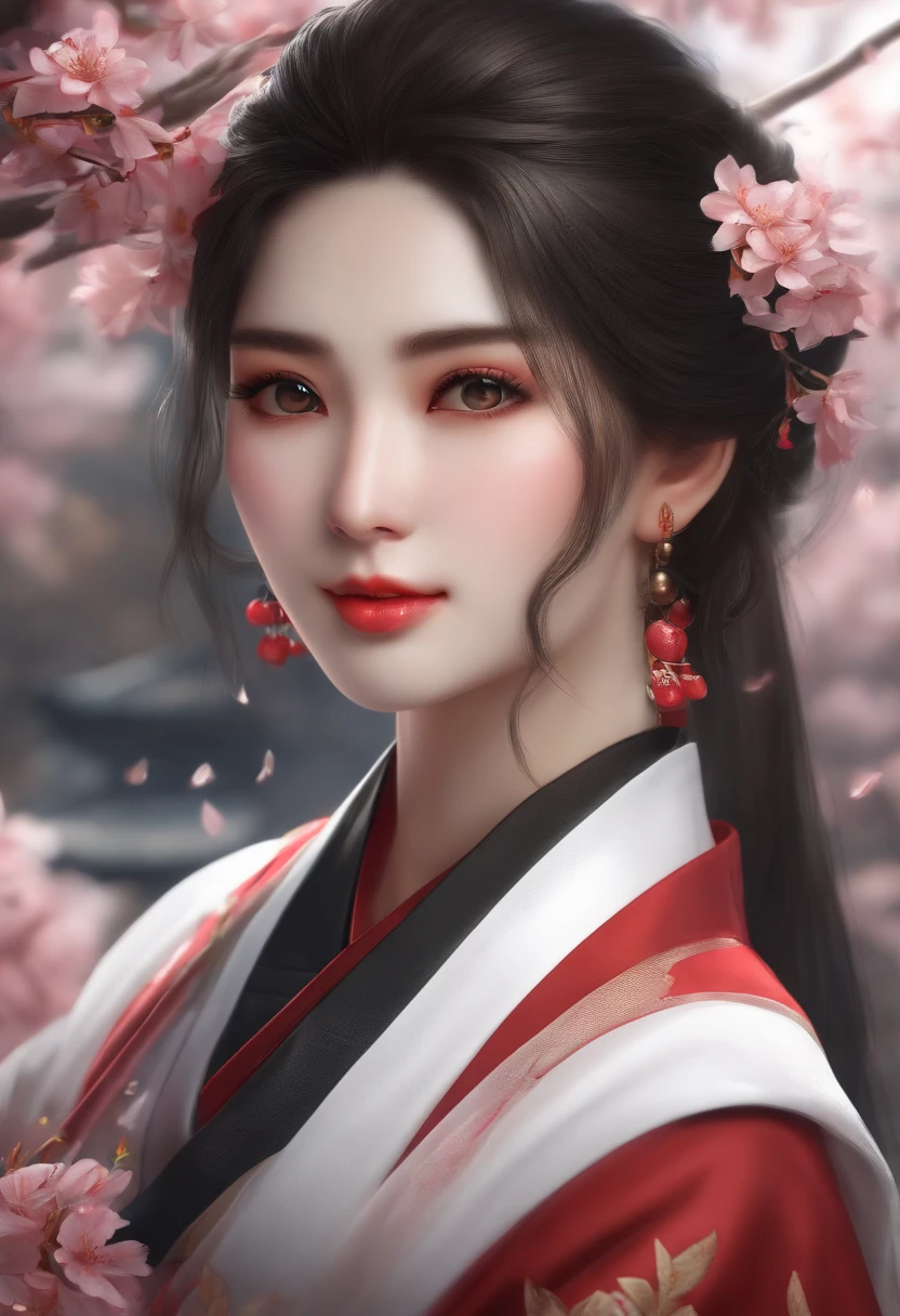 (best quality,4k,8k,highres,masterpiece:1.2),ultra-detailed,(realistic,photorealistic,photo-realistic:1.37),portrait,beautiful detailed eyes,beautiful detailed lips,extremely detailed eyes and face,long eyelashes,[illustration,anime] [ninja] [traditional costume] [cherry blossoms],[black hair] [confident expression],[vivid colors],[soft lighting],[dynamic pose],[powerful stance],[detailed background],[flower petals falling]