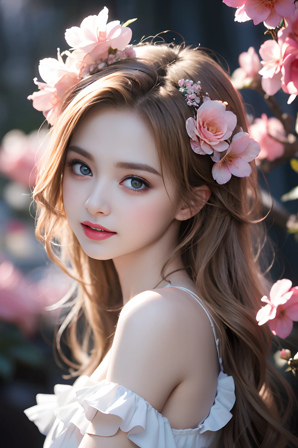 ((1 young and beautiful girl:1.2)), Cute Baby Turtle, (8K, RAW photography, top-quality, tmasterpiece:1.2), high-definition RAW color photography, professional photoshooting, ciinematic light, (masuter piece:1.5), (top-quality:1.2), (ssmile:1.2), (nedium breasts:1.2), Slender beautiful girl, eBlue eyes, Sexy and cool, with floral pattern, open breast, bare shoulders, pubick hair, (Carmelto details), Pleasure, it feels good, with her mouth open, rosette, florals,