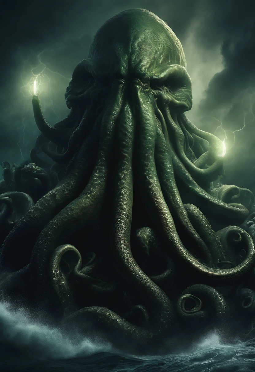 ((masterpiece, Highest quality, Best image quality, High resolution, Realistic, RAW Photos, 8k)), 携帯電話でGiant creaturesの写真を撮っている人々, Lovecraftian Background, Lovecraftian vibe, Giant Cthulhu, Giant creatures, Giant Cthulhu, Giant spiritual creature, Eldritch Being, Lovecraft&#39;s monsters, Giant tentacles, an ominous fantasy illustration, A looming creature with a long tail, Nyarlathotep, Lovecraftian Landscapes, A silhouette emerges from the backlight, View from below,