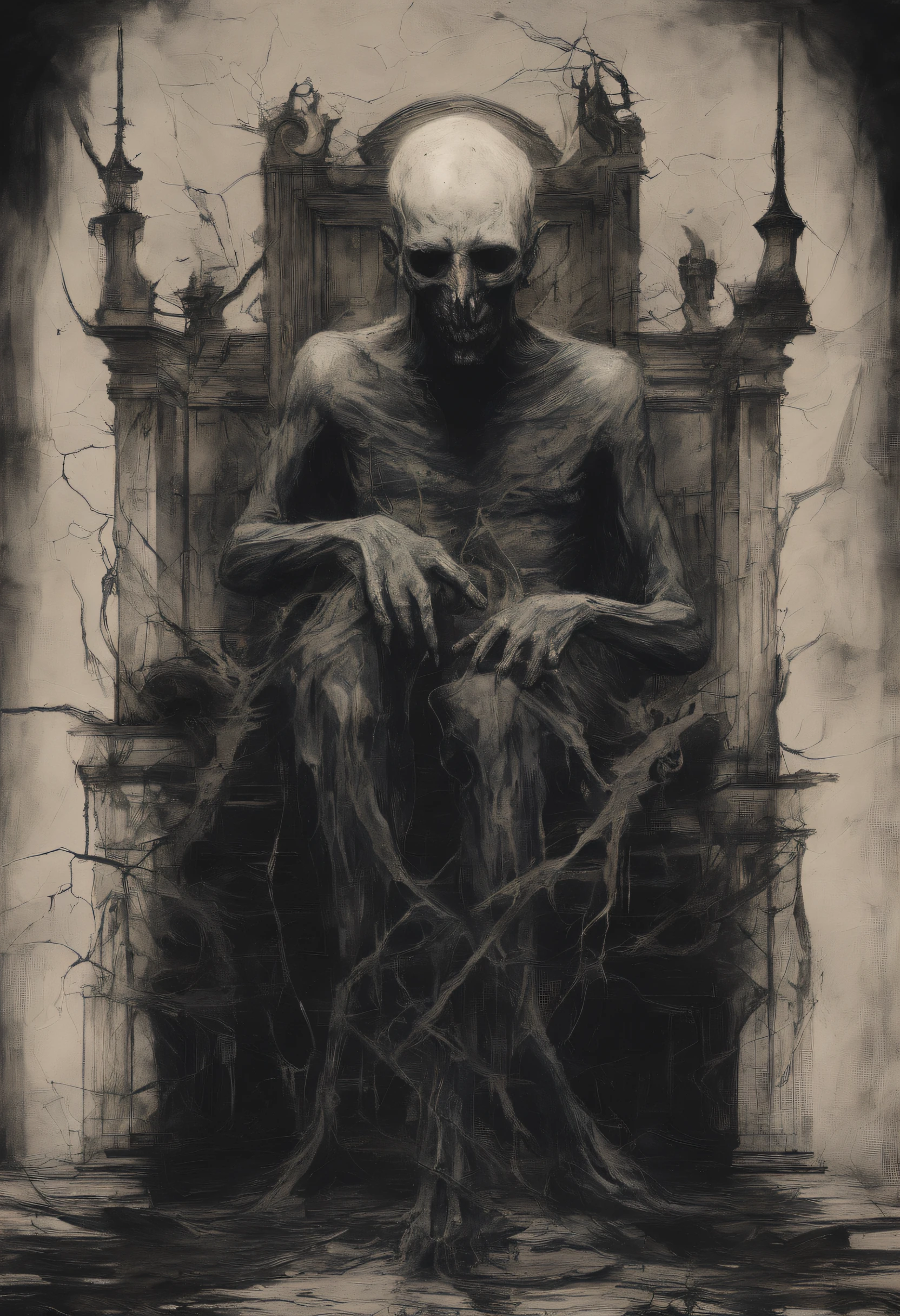 There is ugliness in beauty, But there is also beauty in ugliness. In the style of Adrian Ghenie, Esao Andrews, Jenny Saville, Edward Hopper, surrealism, Dark Art par James Jean, Takato Yamamoto, Minimalisme inkpunk. Dans le style Tim Burton. Gothic.
