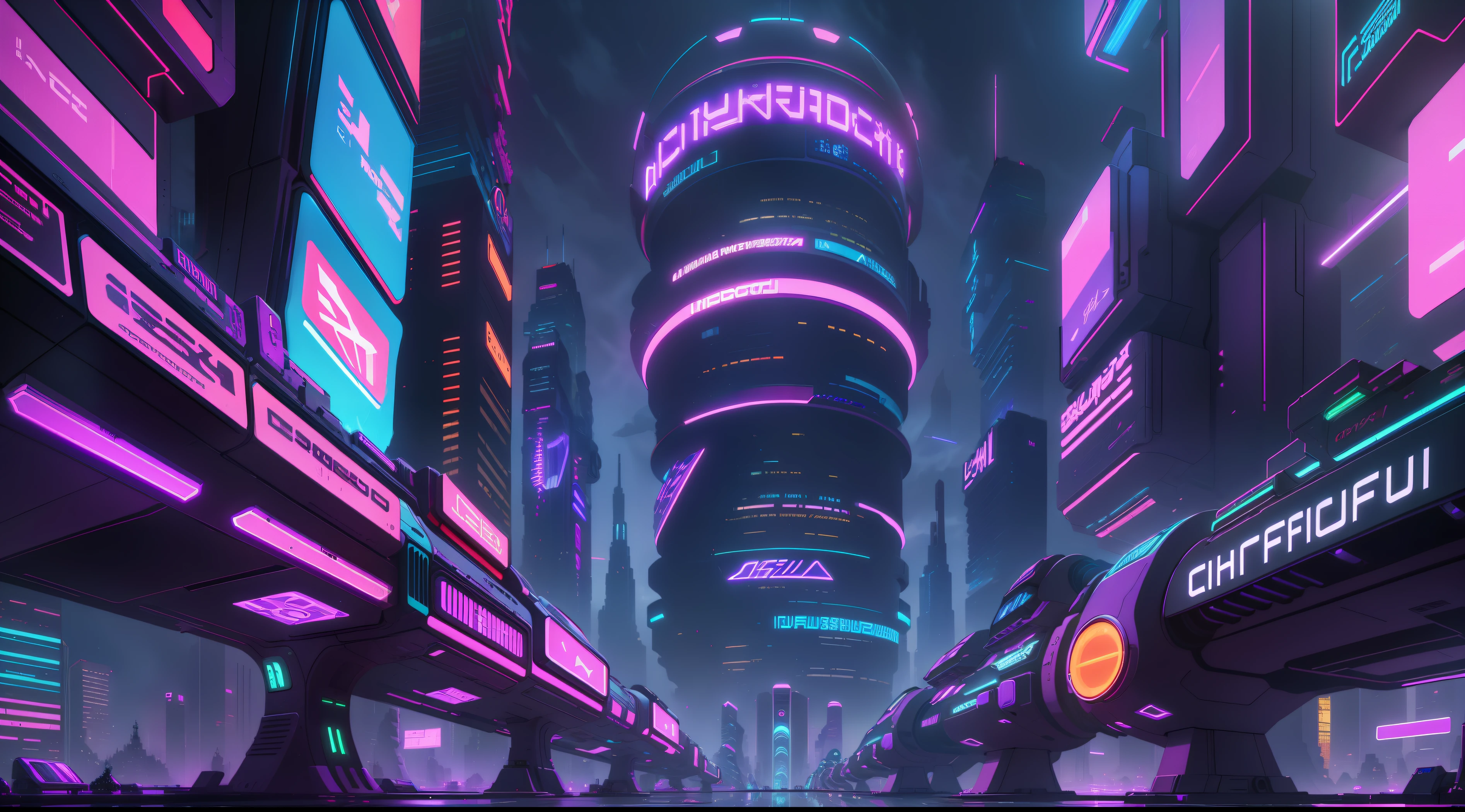 futuristic city with futuristic architecture and futuristic lights, at cyberpunk city, Futuristic Cyberpunk City, cyberpunk dreamscape, Psychedelic broken streets, neon bur, Disorder, high detail, Conceptual art, chiaroscuro, perspective, Surrealism, UHD, best quality, highres