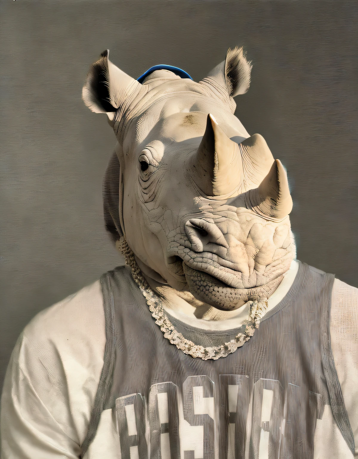 White rhinoceros neck