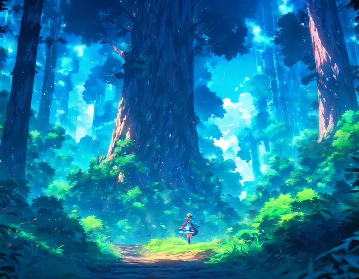 Forest adventures，large scene，High-contrast colors，4K HD quality，