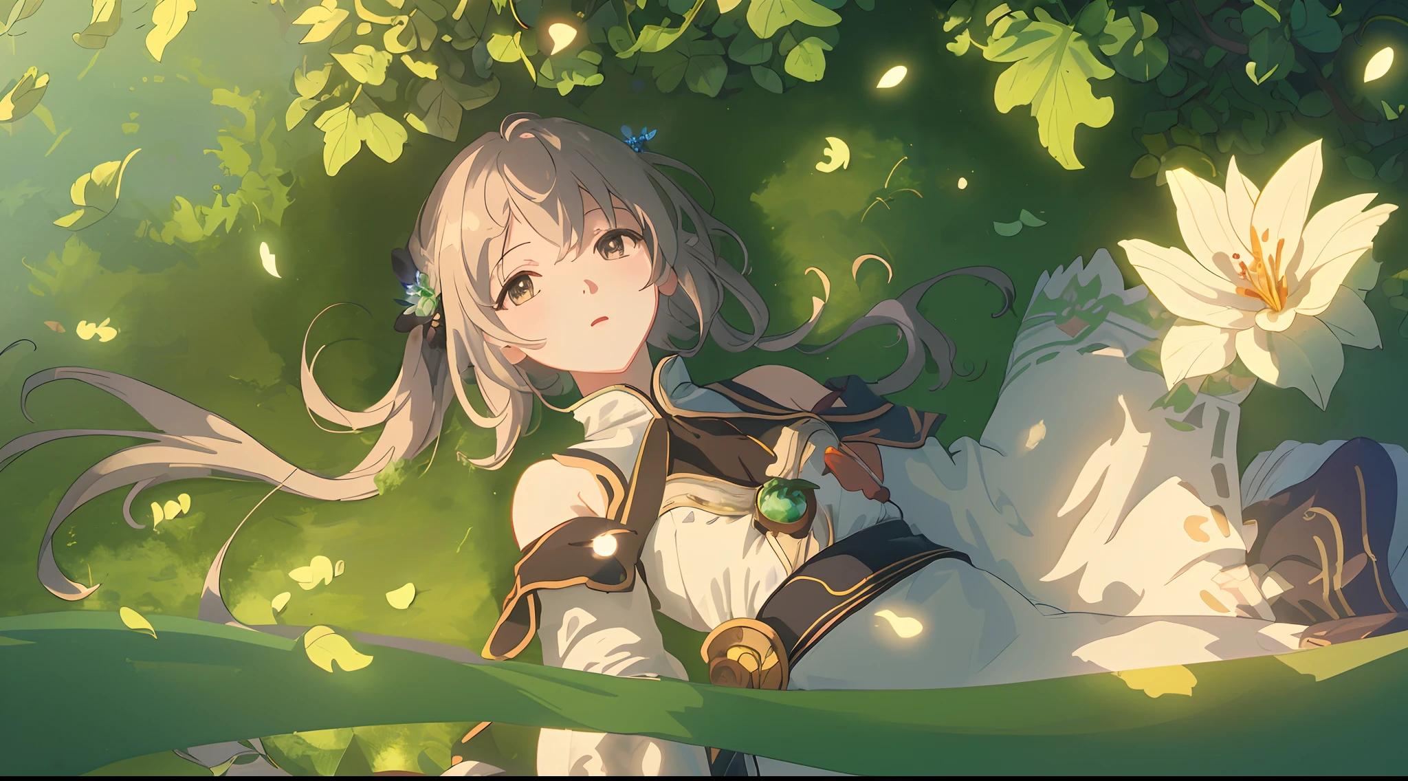 Masterpiece, best quality, (very detailed CG unity 8k wallpaper) (best quality), (best illustration), (best shadows) Nature's delicate leaves petals of various colors falling in the air light Tracking, super detailed --v6