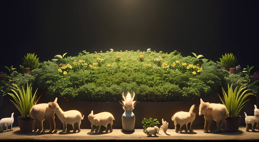 The end of humanity　New life　evening　Plants and animals