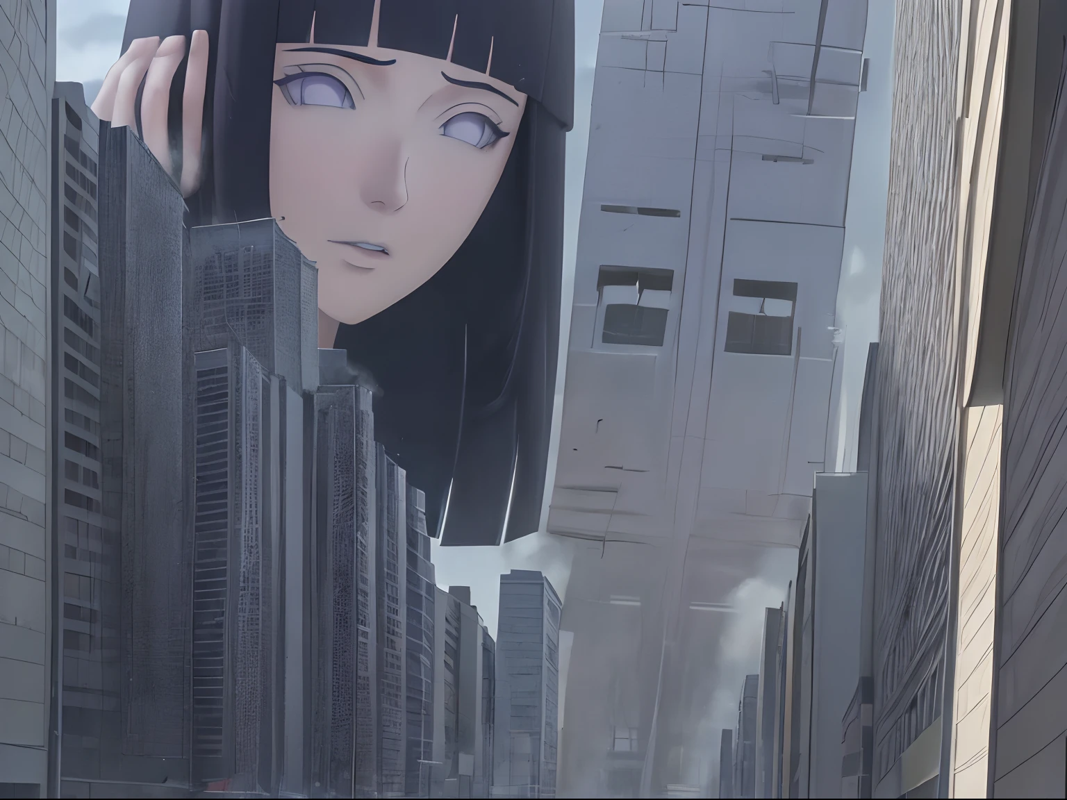giganta Hinata hyuga(Naruto: The Latest Movie) Hinata, Hyuuga Hinata, 1girl, Obra maestra, absurdos , (Detalles intrincados), (De color),cinematic lighting,fondo de pantalla CG 8k extremadamente detallado ,Hinata\(Boruto\), 1girl, solamente, SAspecto hermoso,maquillaje delicado,perfect ilumination,cinematic quality,8k,alta calidad,(GTScity),GTS,aerial view,Rampage,Escalonamiento, perfect composition, labios detallados, pecho grande, Cara hermosa, body propotion, sonrojarse, (labios rosados), Cabello largo, purple eyes, mirada suave, super-realistic, detallado, , Rostro y cuerpo realistas, escote,obra maestra, absurdos, Hinata \ (Boruto \), 1girl, solamente, hembra madura, Sudadera con capucha morada, mangas en capas, short pantalones marrones, , Perfect composition,, pecho grande,Angle low,inminente sit pov, enorme,