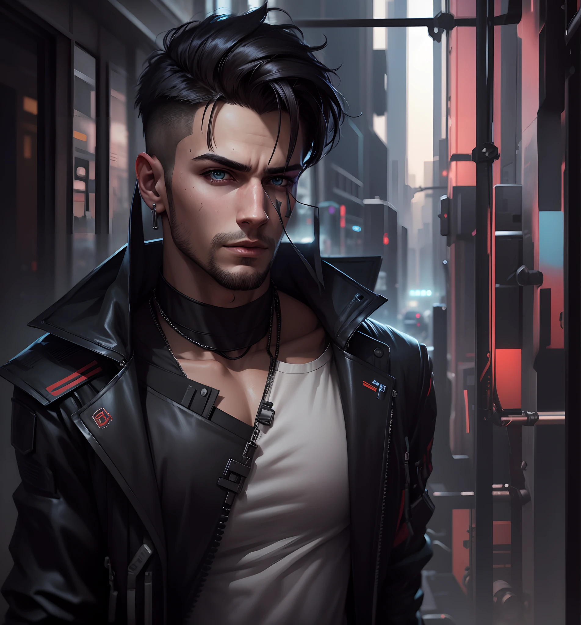 Change background cyberpunk handsome boy realistic face, 8k, ultra realistic