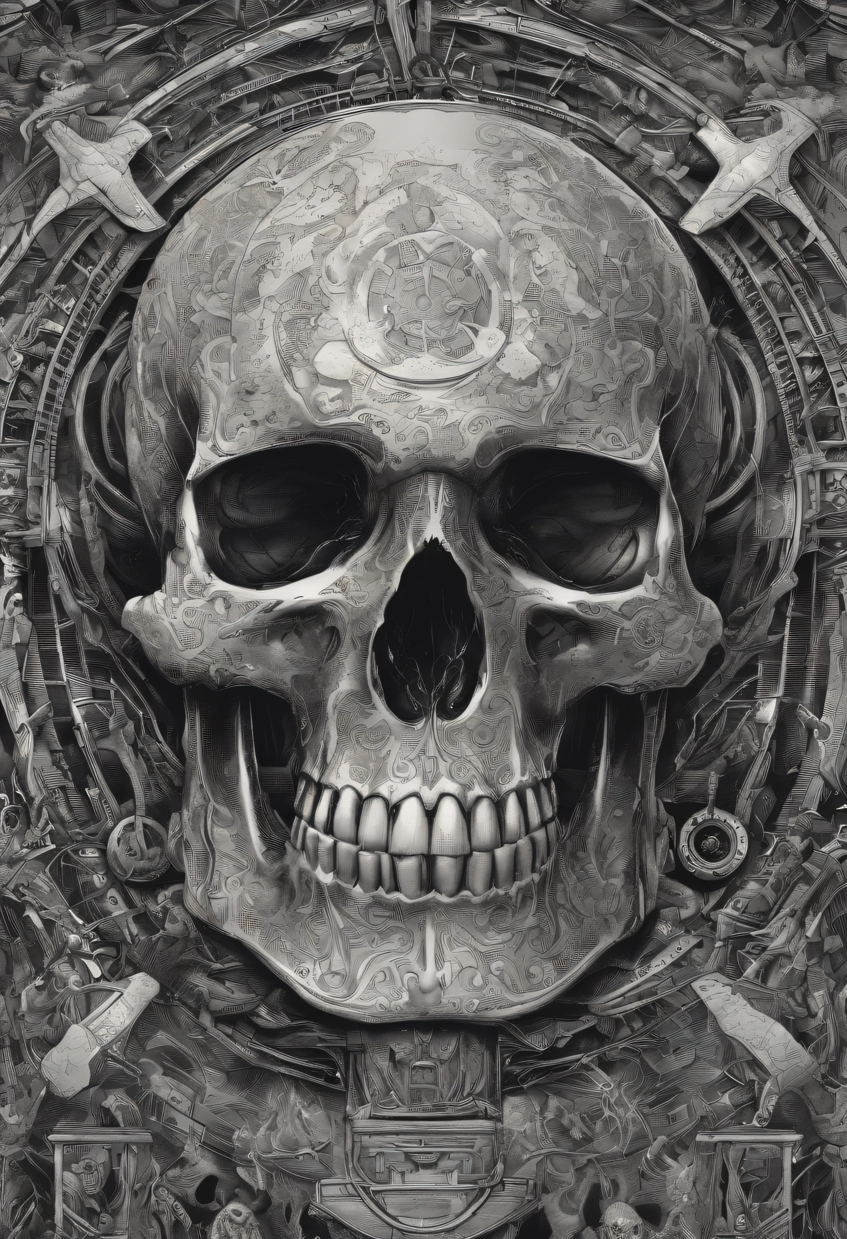 a close up of a skull with one eye in fury, viking symbols, impacting skull, broken teeth, fantasy skull, scary colorful detailed art, scary colorful art 8k, sacred skull, psychedelic background conjuration, detailed digital art, texture, sacred skulls , psychedelic illustration, textured skull, skull face, death skull, scary color art, psychedelic art style