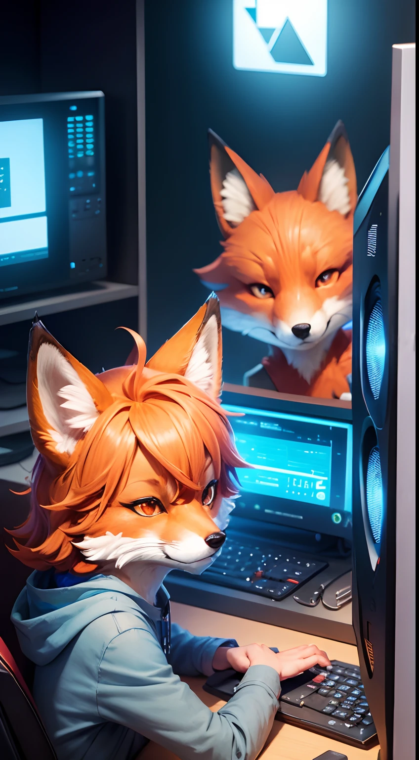 Cuber fox boy use in computer