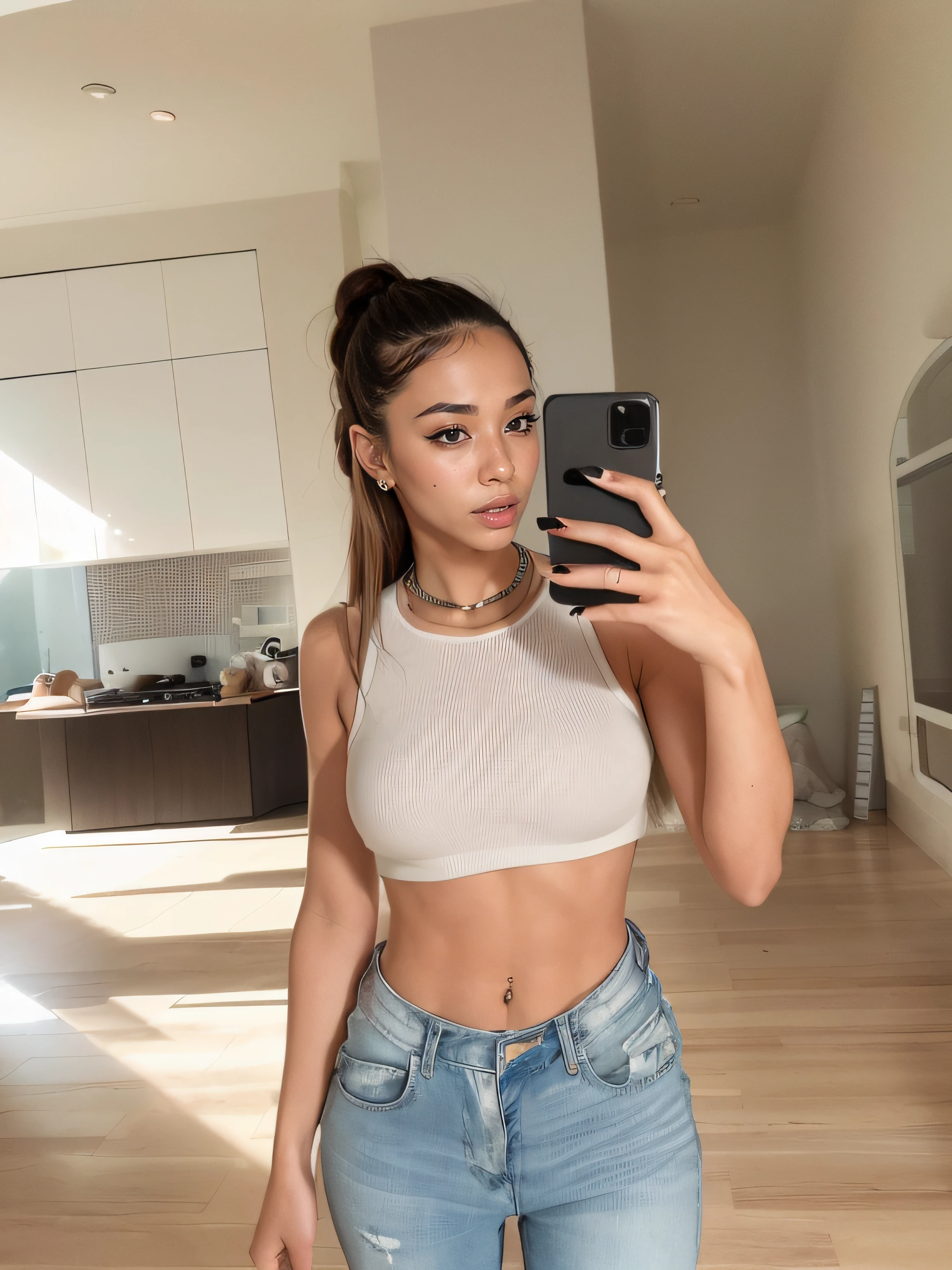 Masterpiece, Highest quality, (solofocus), (Perfect face:1.1), (High detail:1.1),Dramatic, Latin face, beautfully face, Sexy smile, Latin beauty, Sexy eyes, Small nose, Beauty smile
