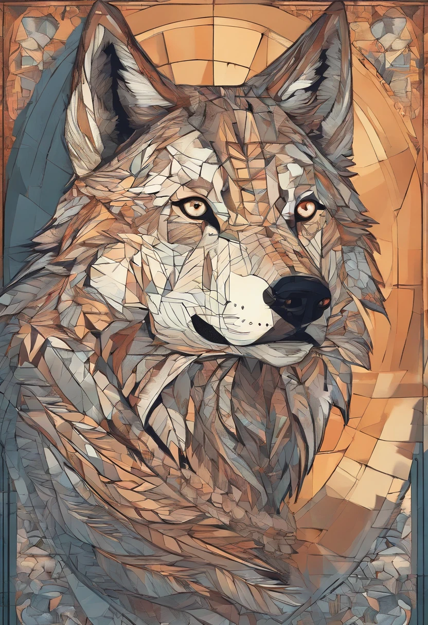 A wolf in an anthro form stands majestically in front of a beautiful sunset. The warm light illuminates its intricate features, highlighting the delicate fur patterns and the mesmerizing eyes. The wolf's pose exudes confidence and grace, with its head held high and a gentle breeze ruffling its fur. The scene is rendered in a mesmerizing lightwave effect, creating a dreamy atmosphere. The overall image is highly detailed, showcasing the fine textures of the wolf's fur and the intricate play of shadows and light.