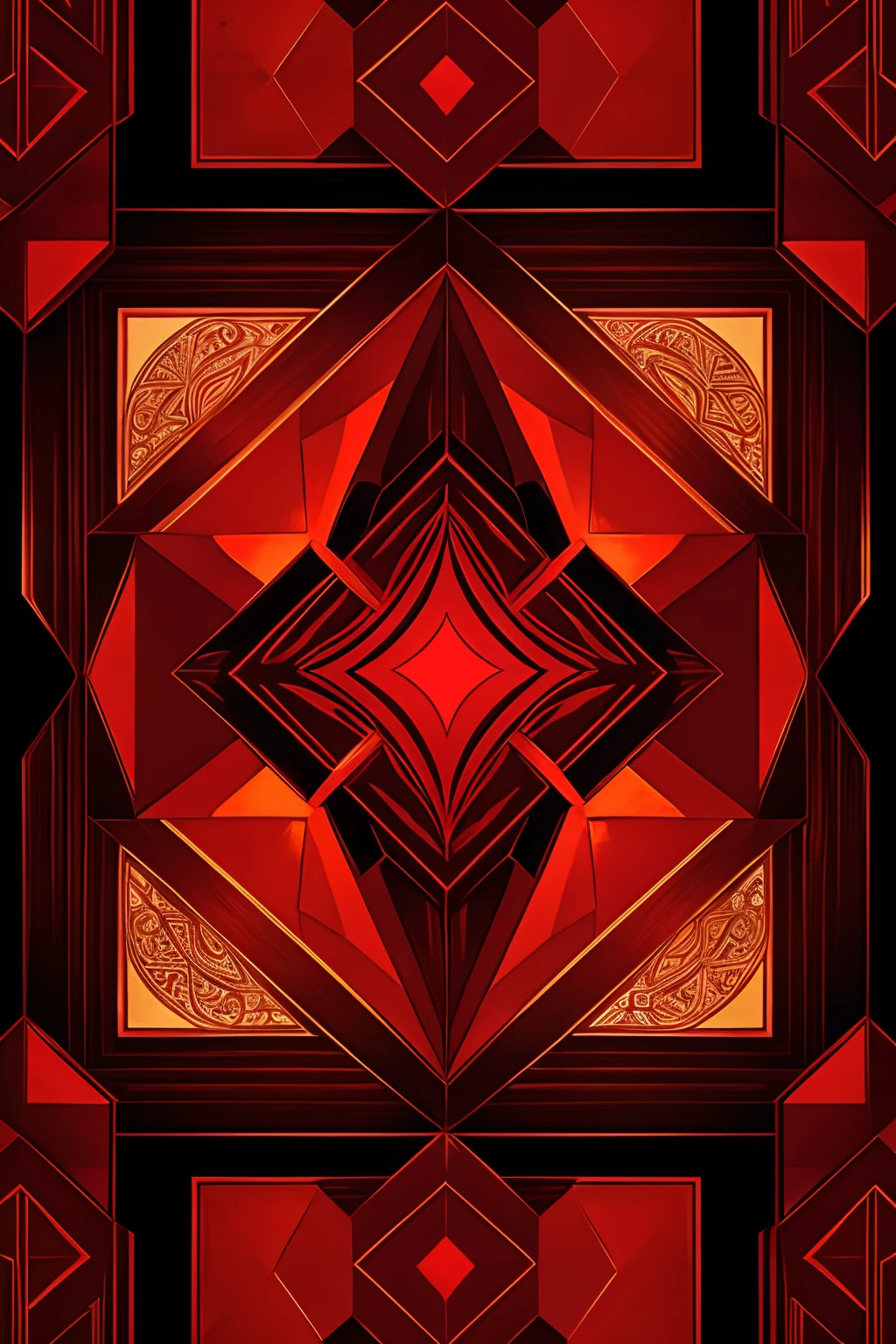 reddish、fondling、strength、Abstract、Geometric pattern、mystical、red