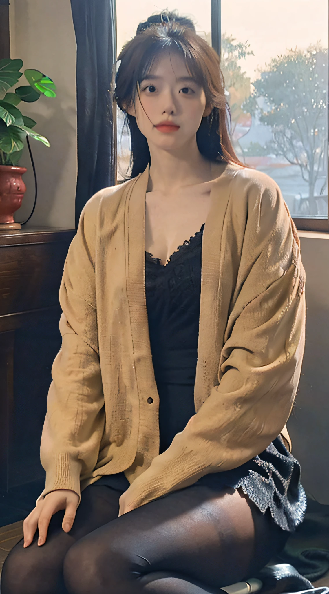 tits out、(Photorealsitic:1.4), (Top image quality:1.0), (超A high resolution:1.0), 8K, RAW photography, (tmasterpiece:0.2), (PureErosFace_V1:0.5)、(best quality detail:1.2)、hentail realism、8K Ultra HD、A high resolution、(1girl in:1.2)、The ultra-detailliert、High quality textures、intricately details、stocklings,lacepantyhose,pantyhose,Clear high-definition texture,micromini、thighs thighs thighs thighs、Large full breasts、Wide open chest、detaileds、Very detailed CG、High quality shadows、Detail Beautiful delicate face、Detail Beautiful delicate eyes、depth of fields、Ray traching,1girl in, japanaese girl, Cute, Slender, Appearance々Kimono with design,, Beautiful skin, facing the front there,Sit down, Sit up straight and say thank you,Align your hands gracefully,A faint smile The land of Japan,Japanese Garden,Deluxe Japanese-style room, skyporn, magic hour, (Realistic:1.3), finely detailed, quality, (masutepiece:1.2), (Photorealistic:1.2), (Best quality), (Intricate details), Dramatic, Ray tracing, photographed, +Lola,Full body photo,show legs,long leges,kneel,arms wide open