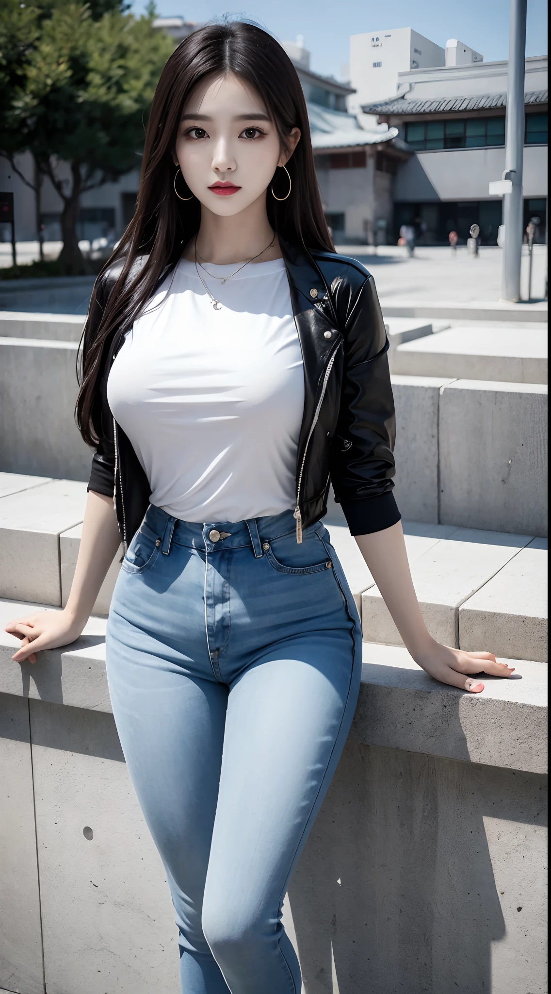 Alafi woman by the sea,sexy for,Light-colored jeans,shorter pants,Skinny T-shirt,2 2 years old,thicc,She was about 26 years old,Height 170 cm,korean people,Delicate face,realisticlying,Japan goddess,very Bigger breasts,Beautiful young Korean woman,Asian girl with long hair,Young and cute Korean face, Portrait of a Korean female idol, Korean woman, messy hair style, ulzzangs, Urzang-6500-V1 Edition, Edition, Edition, Edition, Edition, Edition, Edition, Edition, Edition, Edition, Edition, Edition, Edition, Edition, Edition, Edition, Edition, Edition, Edition, Edition, Edition, Edition, Edition, Edition.1, PureErosFace_V1, Popular makeup in Korea, Popular makeup in Korea, long whitr hair, (8K, RAW photos, best qualtiy, tmasterpiece: 1.45), (NSFW: 1.25), 韓国アイドル, 乃木坂アイドル, Actress,