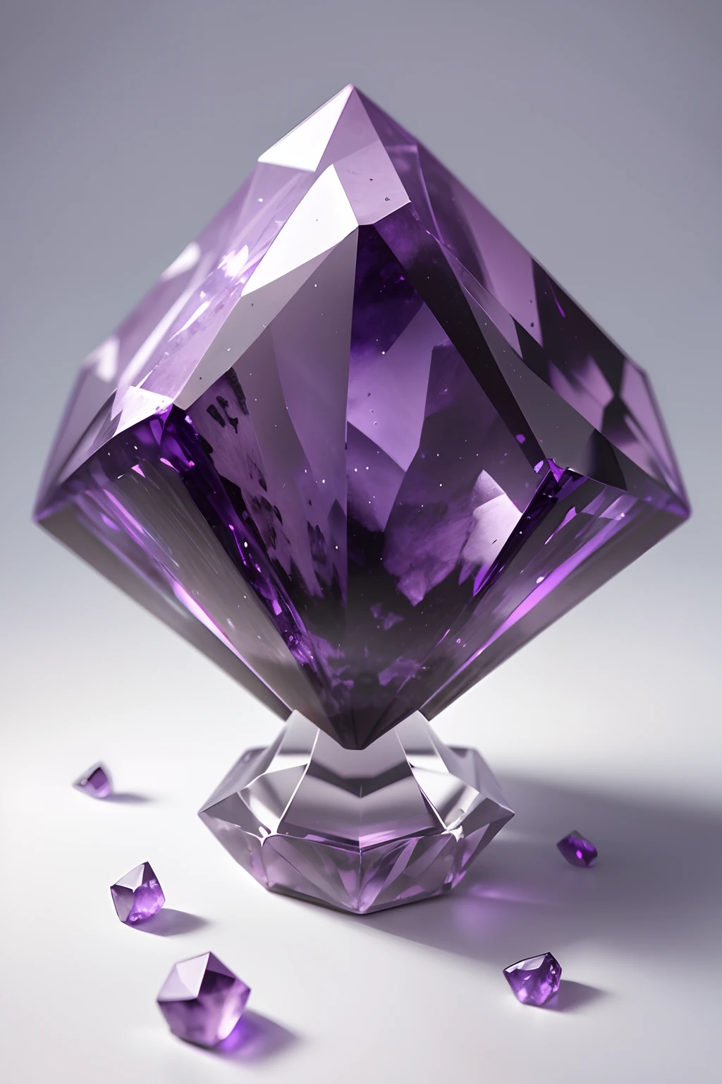 Amethyst Crystal quality, full crystal, white background, 4k realistic look, with out shadows