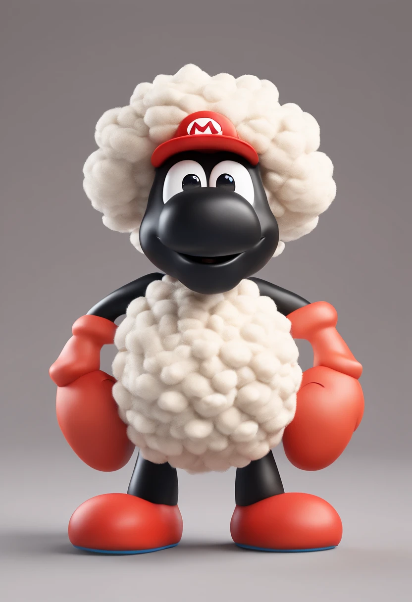(Shaun the Sheep), Character design, Shaun the Sheep, Super cute blind box style, tchibi, full bodyesbian, exaggerated expressions and movements, Clean background, bright iridescent highlights, Studio lighting, Atmospheric lighting, The texture is delicate, High detail, high resolution, C4D, 。.3D, blender, 8K, Best quality, hyper HD