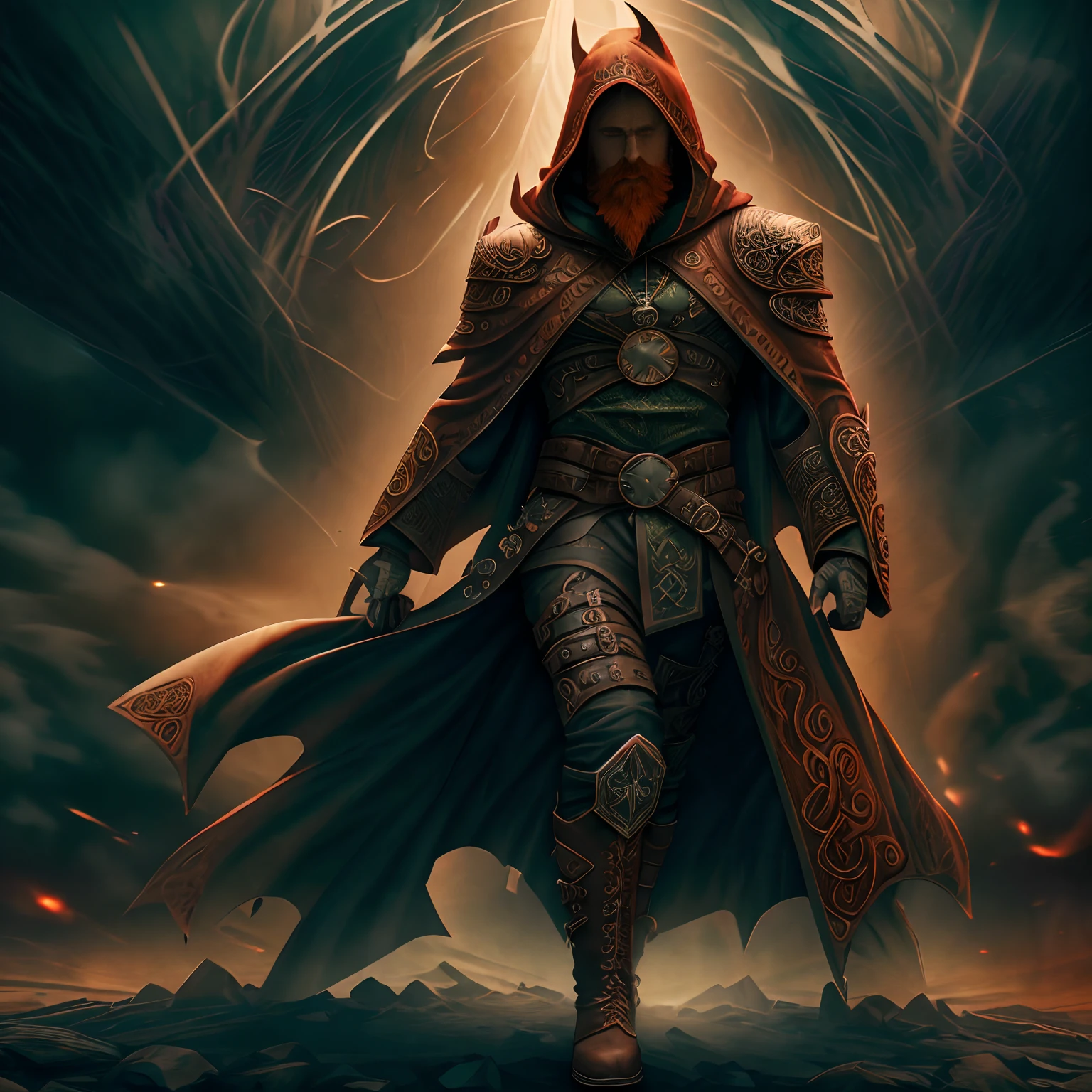 Model
DreamShaper ,CeltPunkAI, Brutal man with red hair and beard ((solo)), Dressed in a gothic leather coat below the knees with a bronze-colored hood , It stands in full height against the background of the night city , His boots are visible , Front light, Extra fingers, (normal quality:2)