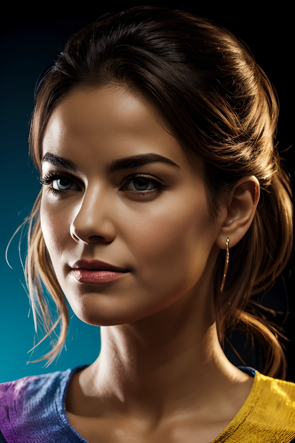 Treat the following prompt elements with equal emphasis. Prompt elements are separated by " | ", | Maria João, | retrato emoldurado, | estilo capuz, | misturado, | Diferentes tipos de tintas, | misturado, | amassado, | Efeitos 3D, | Uhard driveR, | disco Rigido, | hard driveR , | 4k, | 8k, | 16k, | logotipo do vetor