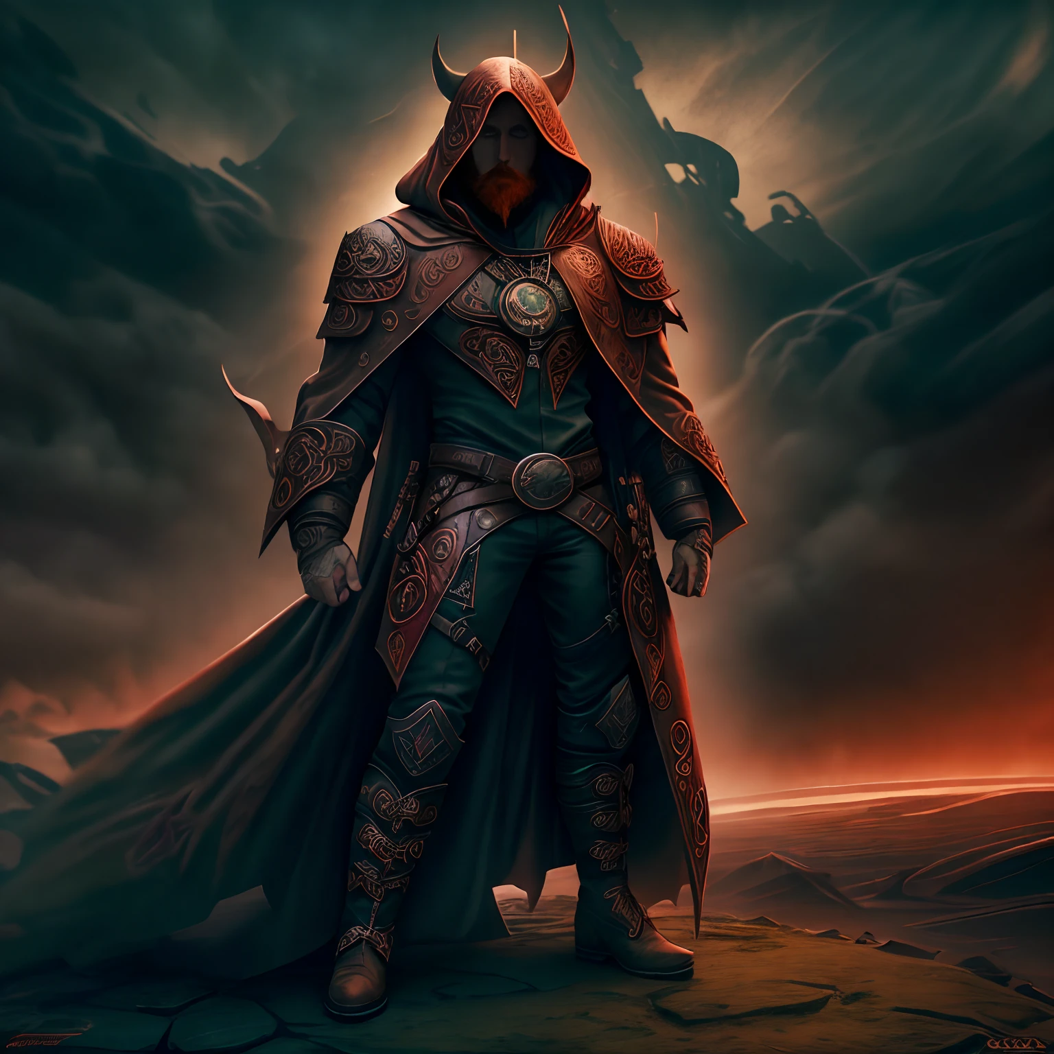 Model
DreamShaper ,CeltPunkAI, Brutal man with red hair and beard ((solo)), Dressed in a gothic leather coat below the knees with a bronze-colored hood , It stands in full height against the background of the night city , His boots are visible , Front light, Extra fingers, (normal quality:2)